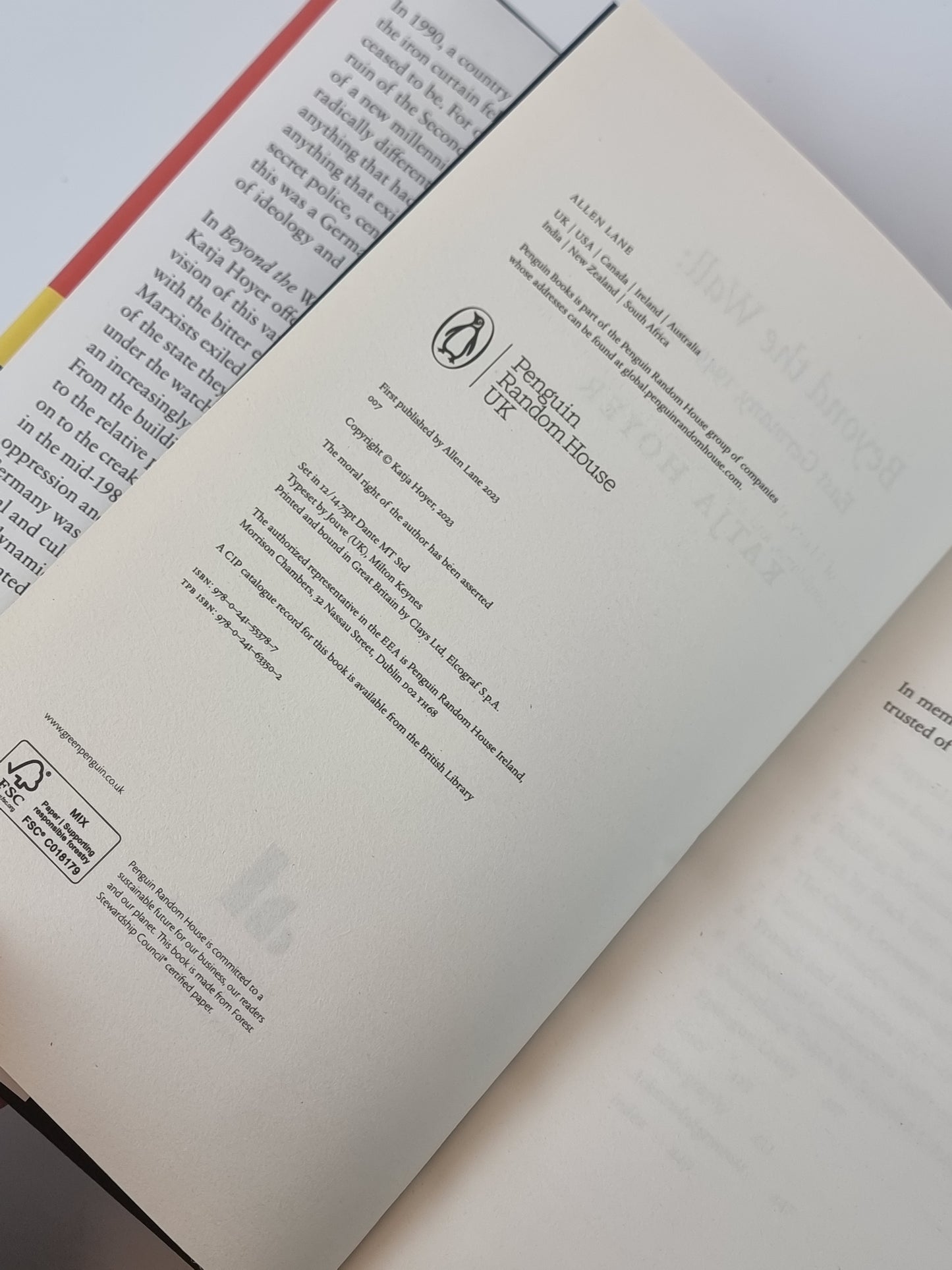 Beyond the Wall, East Germany, 1949 - 1990, Katja Hoyer — 1st Edition