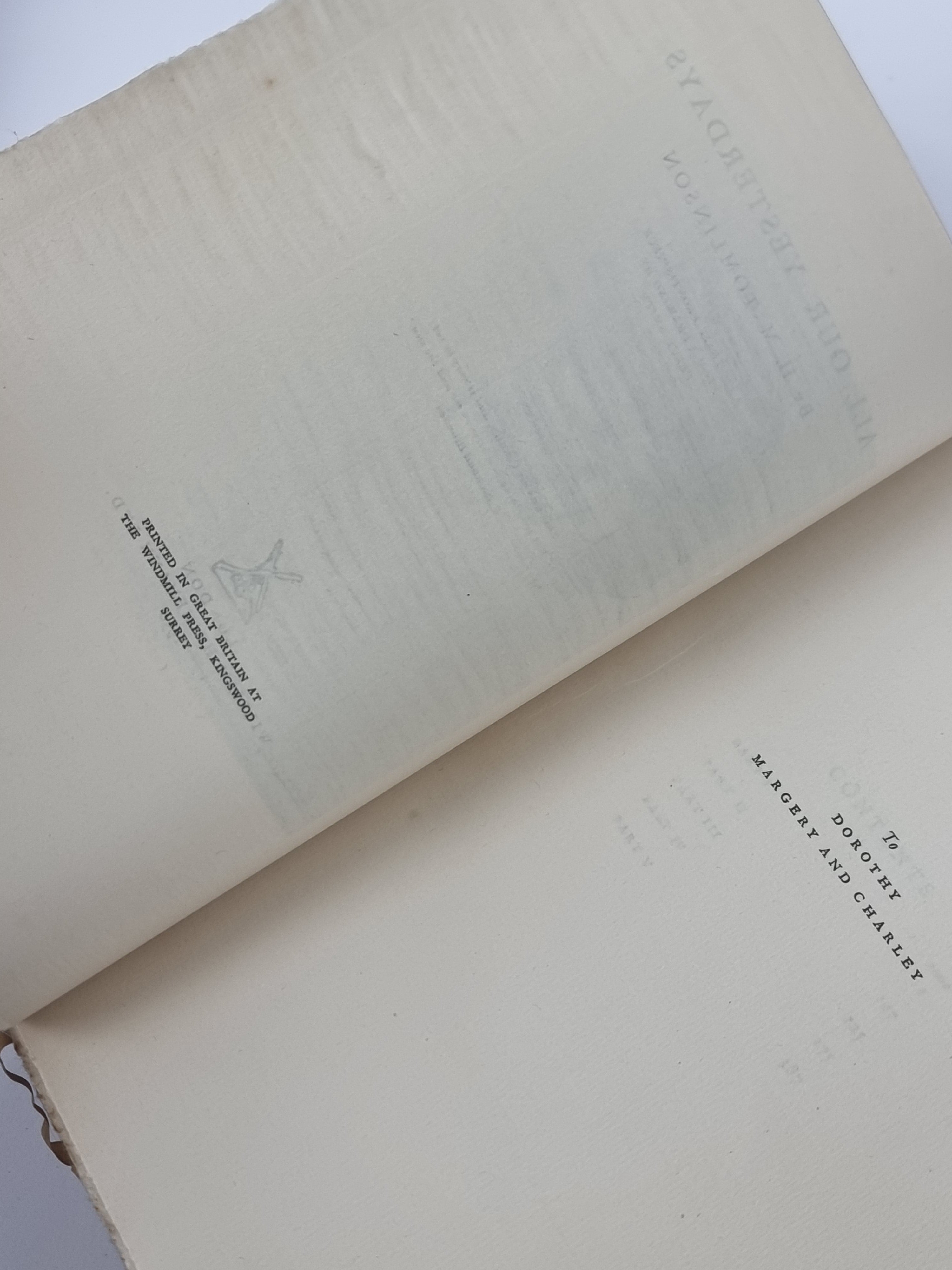 All Our Yesterdays, H. M. Tomlinson — Limited Signed Edition