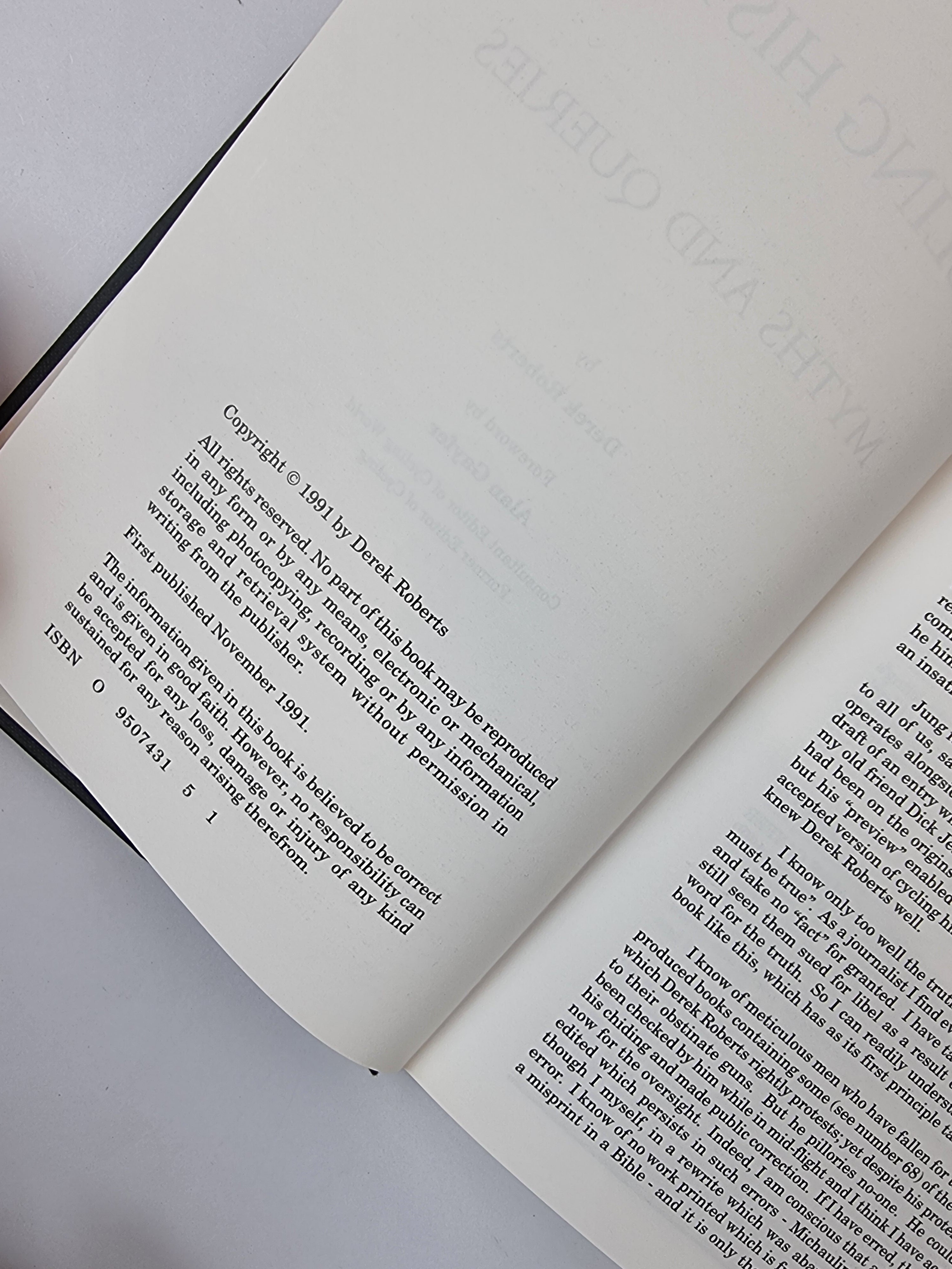 Cycling History: Myths and Queries, Derek Roberts — Signed, Limited Edition
