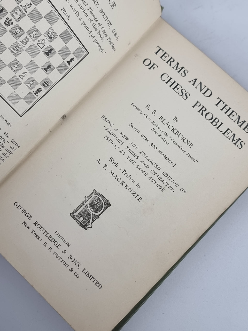 Terms and Themes of Chess Problems, S. S. Blackburne — 2nd Edition