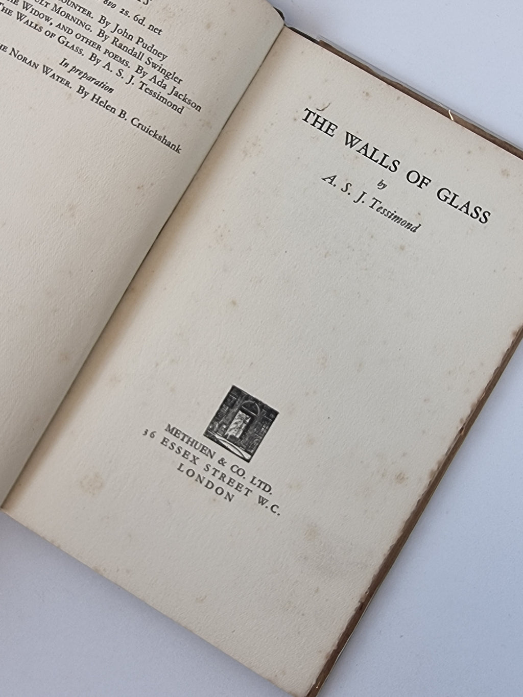 The Walls of Glass, A. S. J. Tessimond — 1st Edition