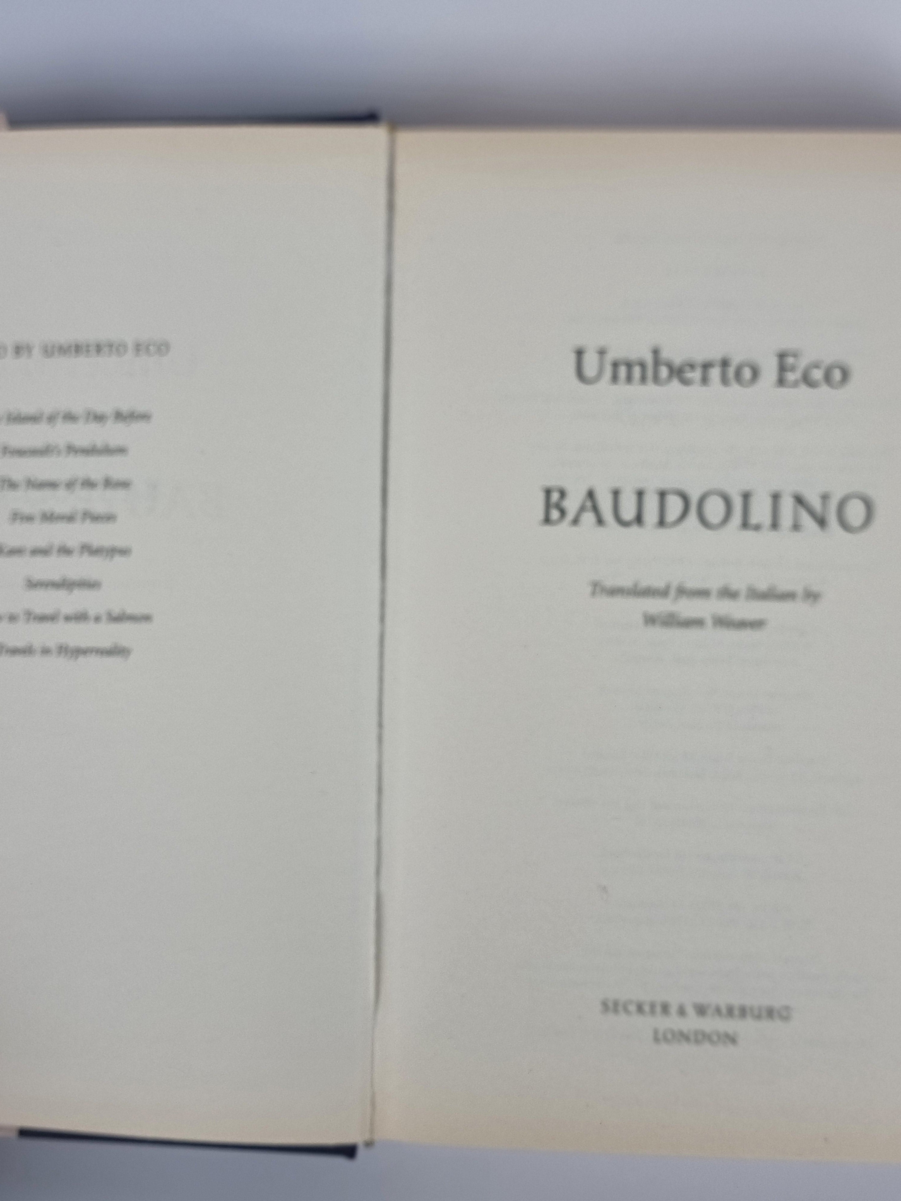 Baudolino, Umberto Eco — 1st Edition (2002)
