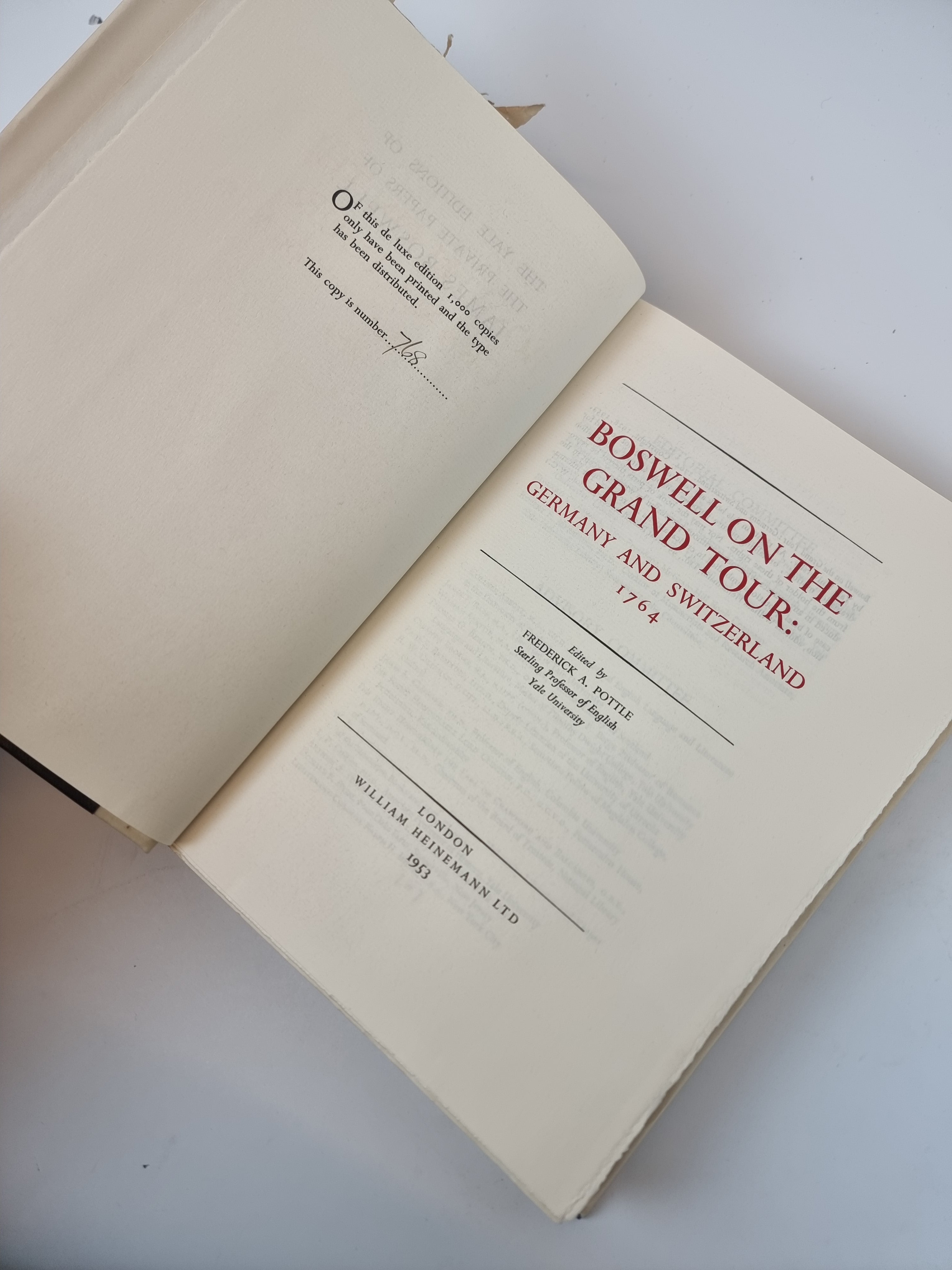 Boswell on the Grand Tour: Germany and Switzerland, 1764 — Deluxe Limited Edition