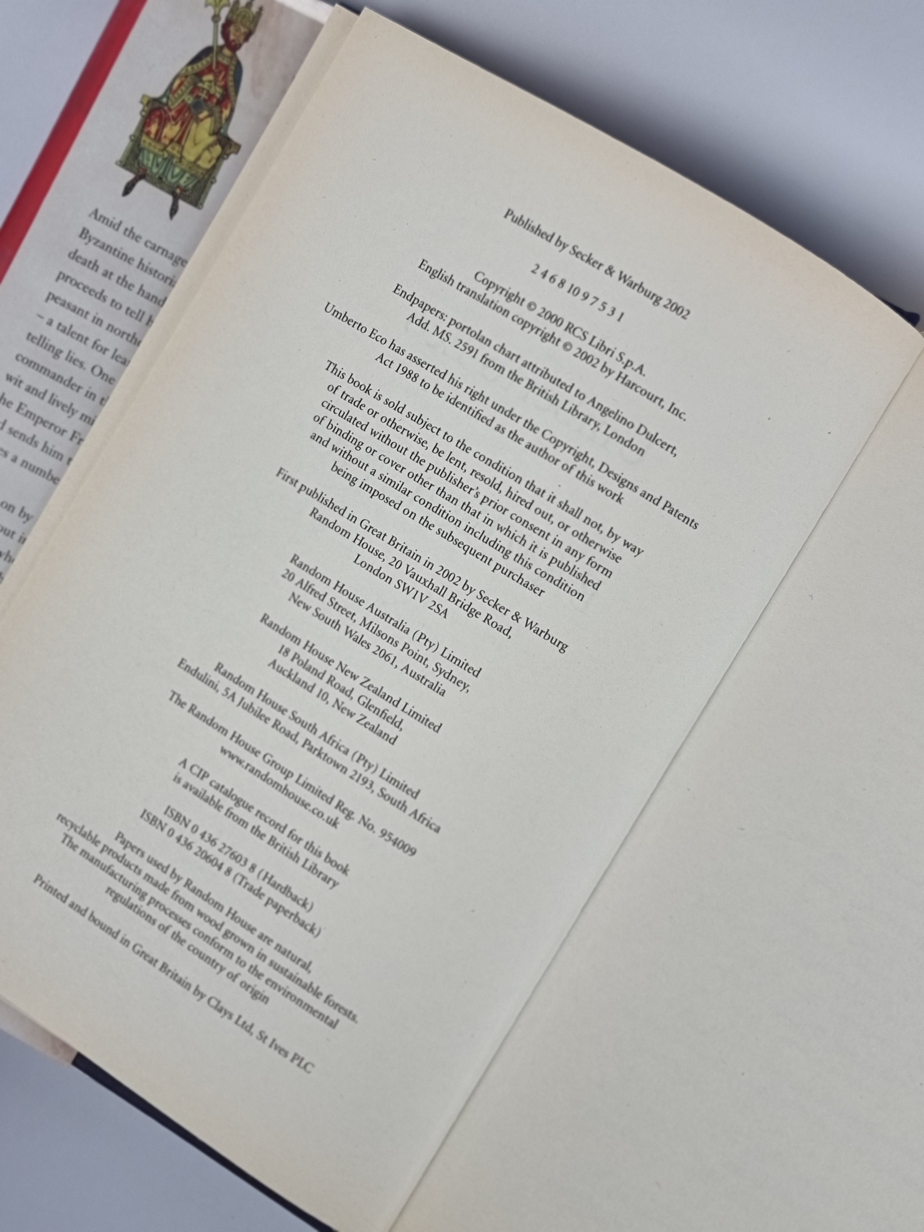 Baudolino, Umberto Eco — 1st Edition (2002)