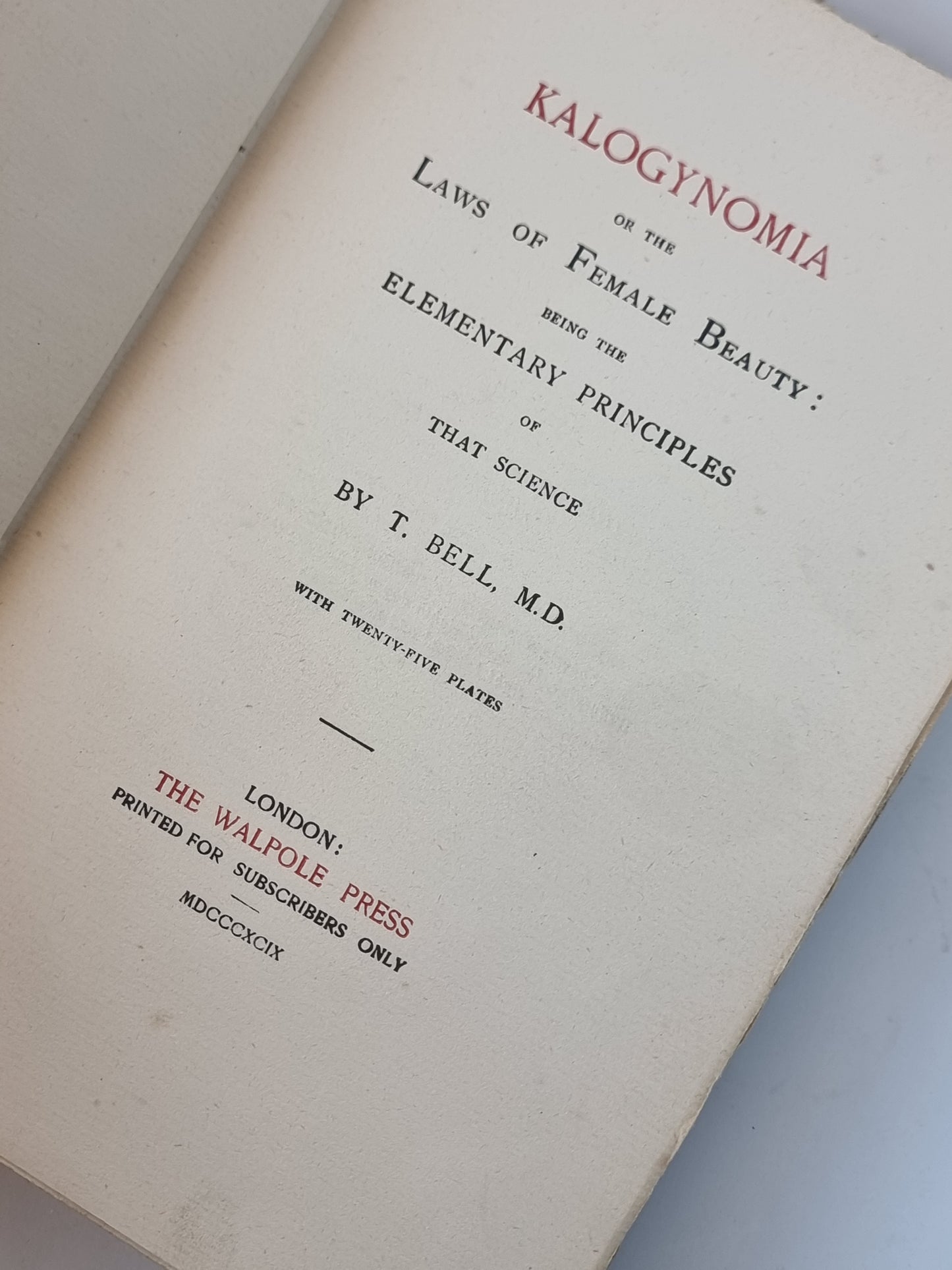 Kalogynomia, T. Bell, M.D. — Privately Printed