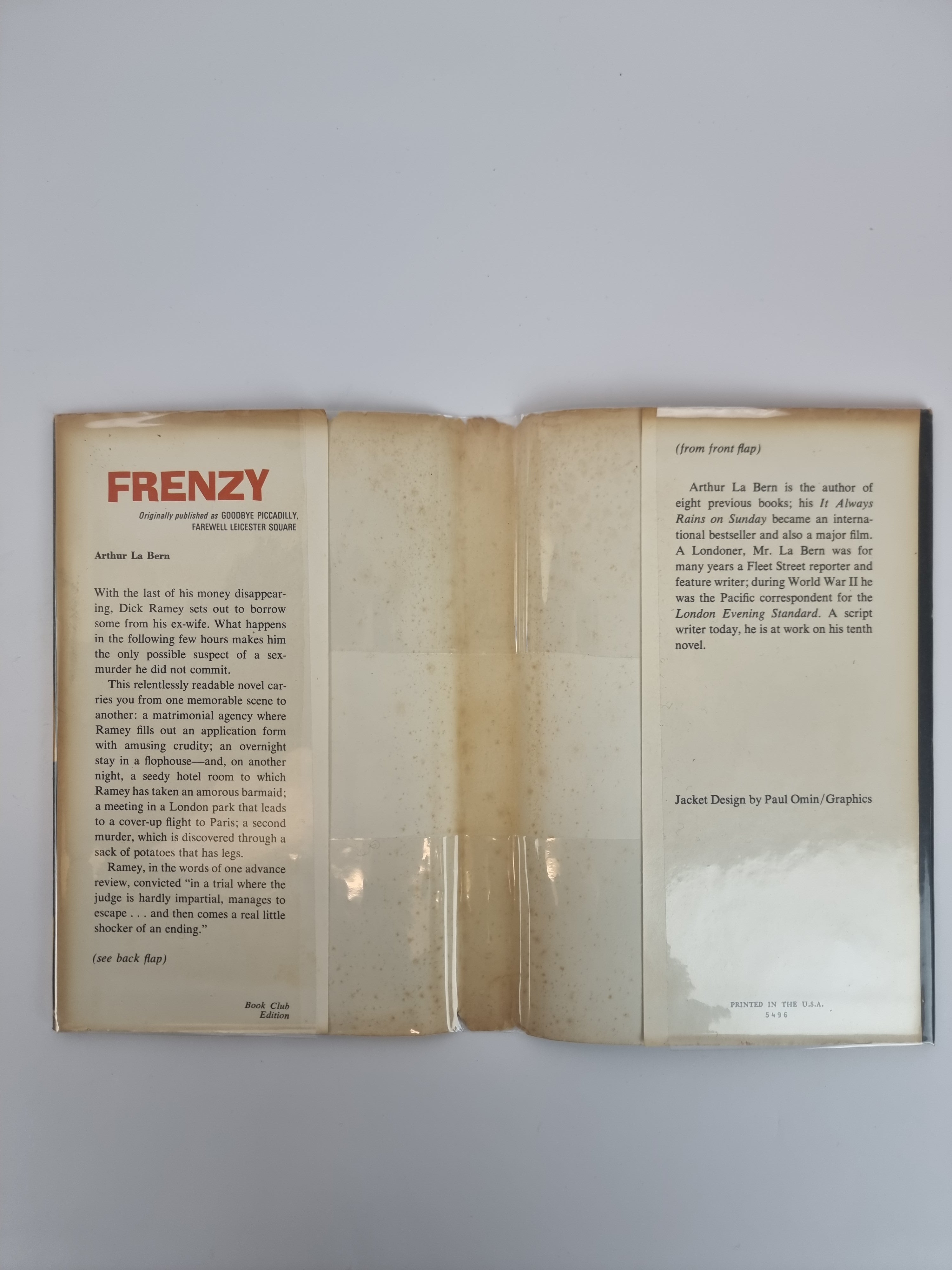 Frenzy, Arthur LaBern — 1st US Edition