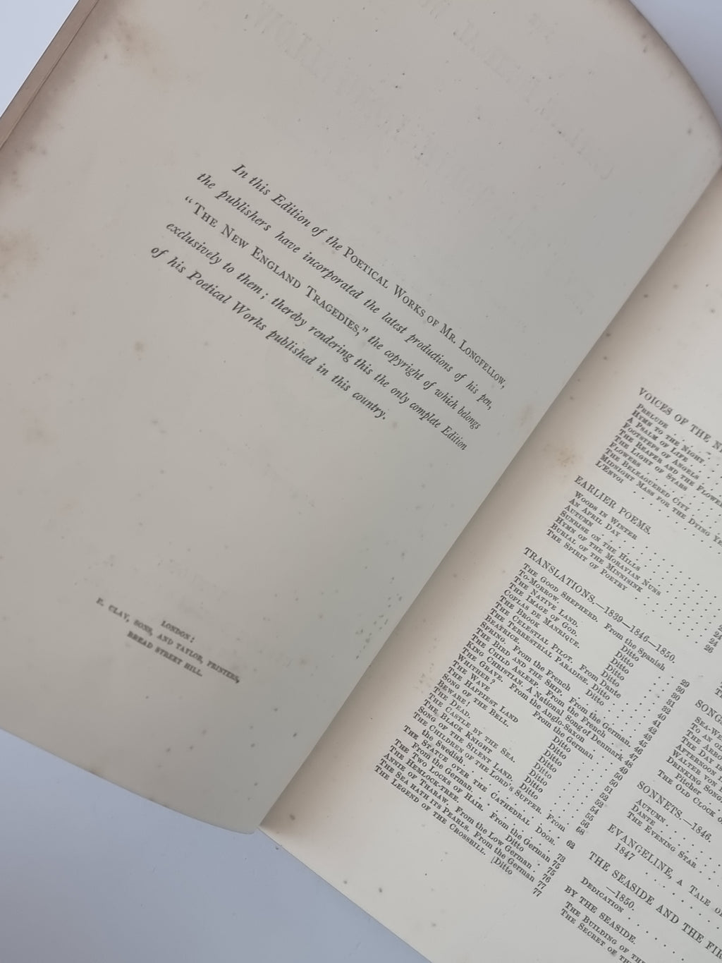 Longfellow's Poetical Works — 1st (Author's) Edition