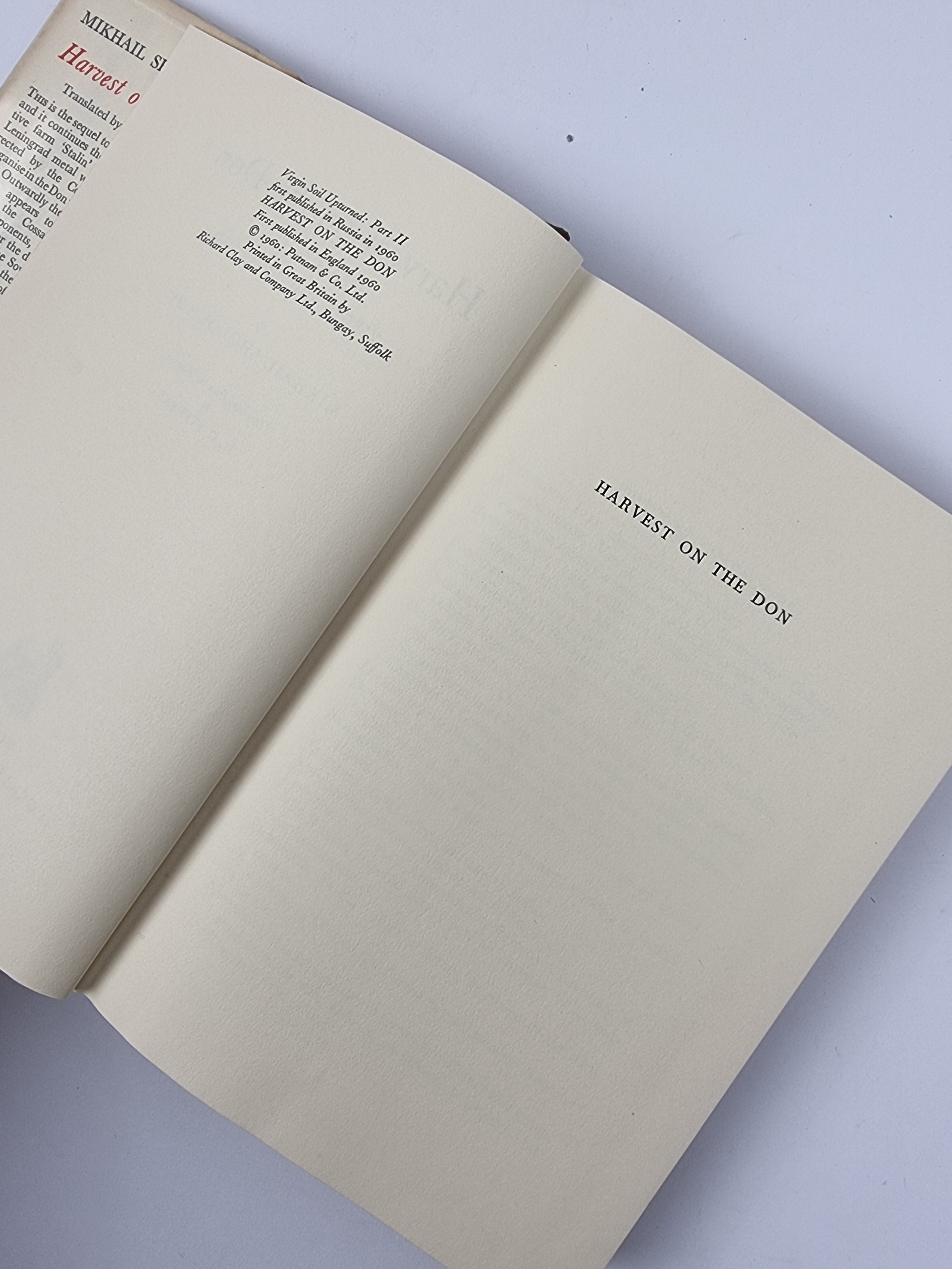 Harvest On the Don, Mikhail Sholokhov — 1st Edition/Printing