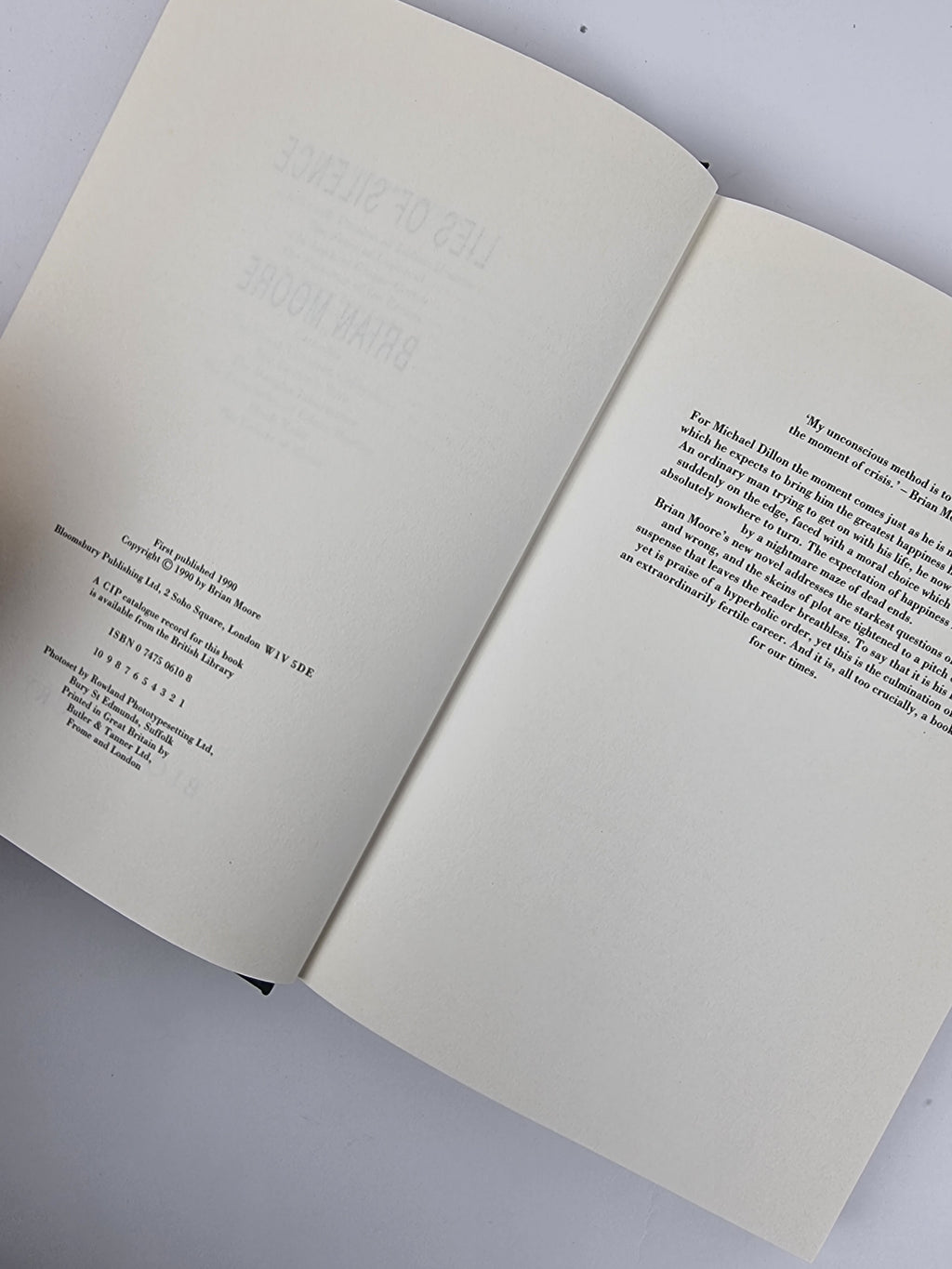 Lies of Silence, Brian Moore — 1st/Limited Edition