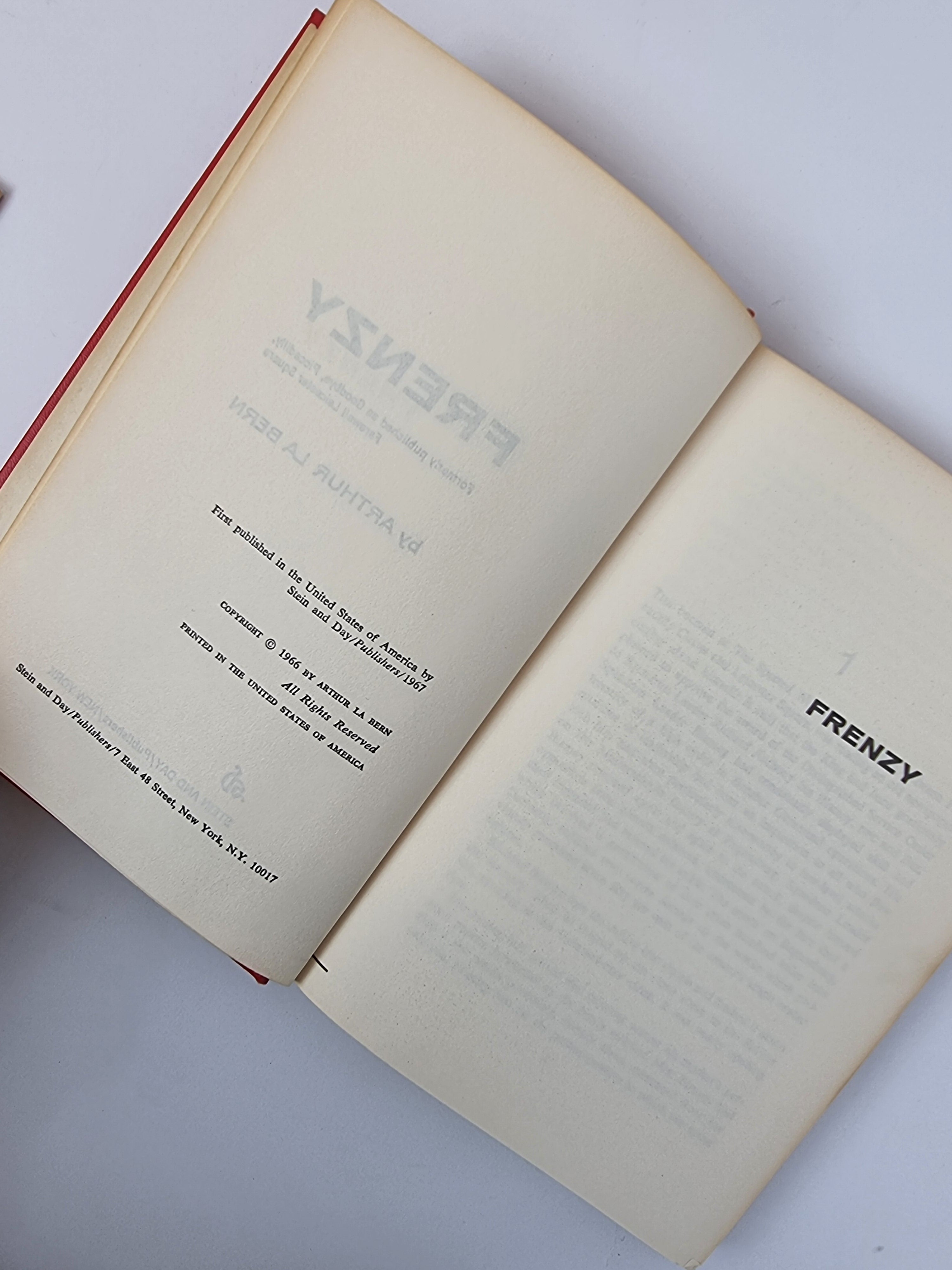 Frenzy, Arthur LaBern — 1st US Edition