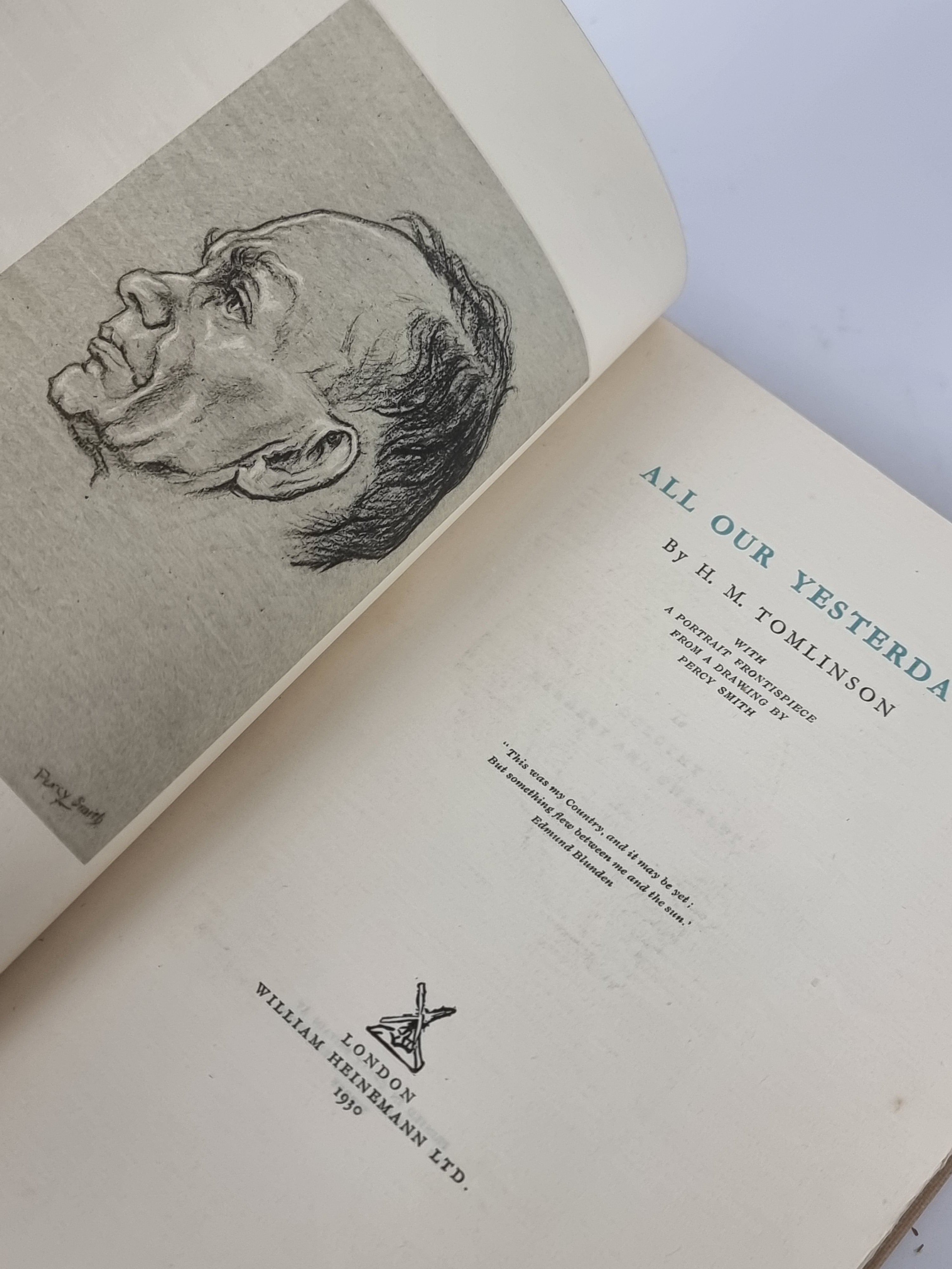 All Our Yesterdays, H. M. Tomlinson — Limited Signed Edition