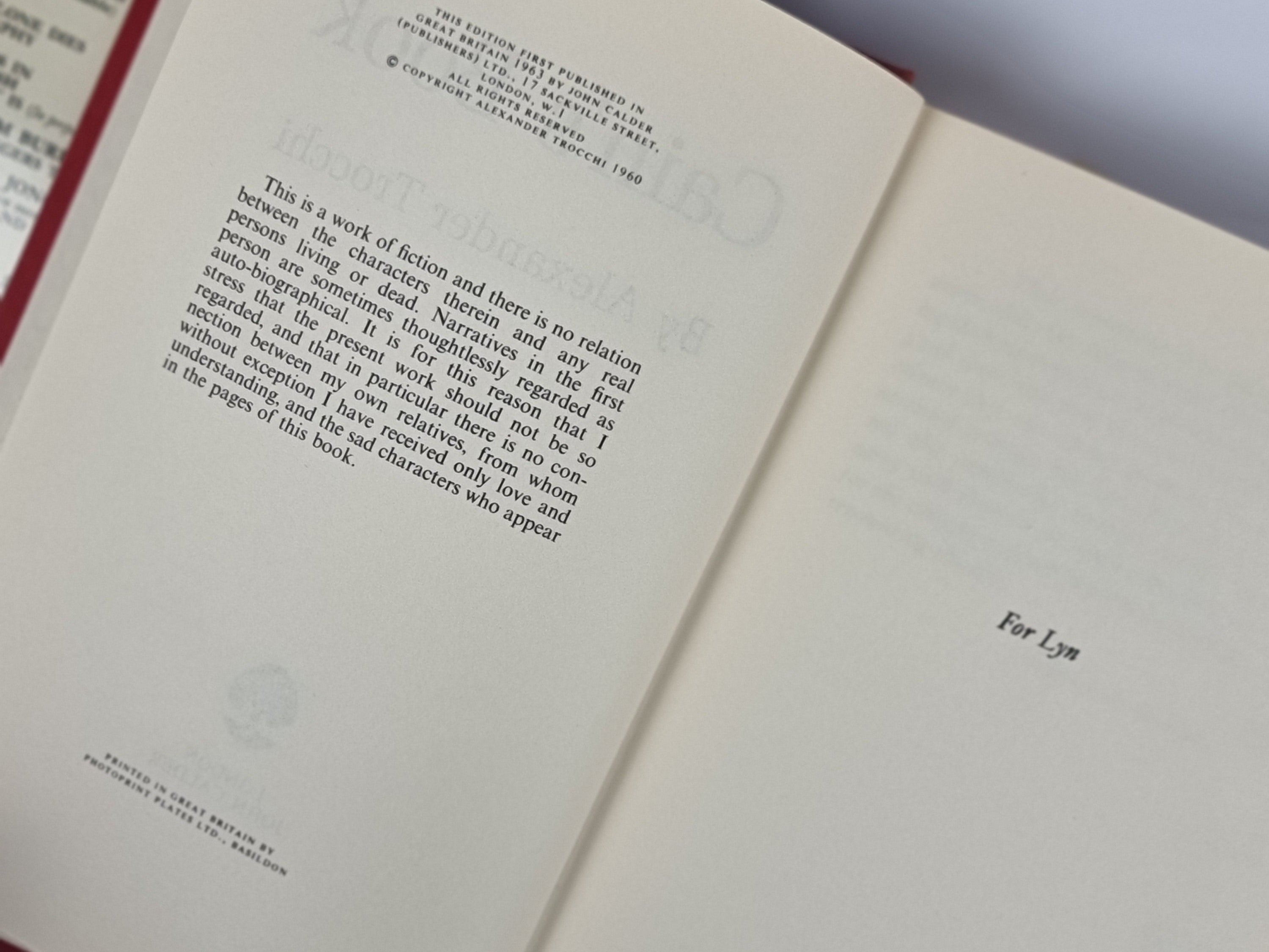 Cain's Book, Alexander Trocchi — 1st Edition