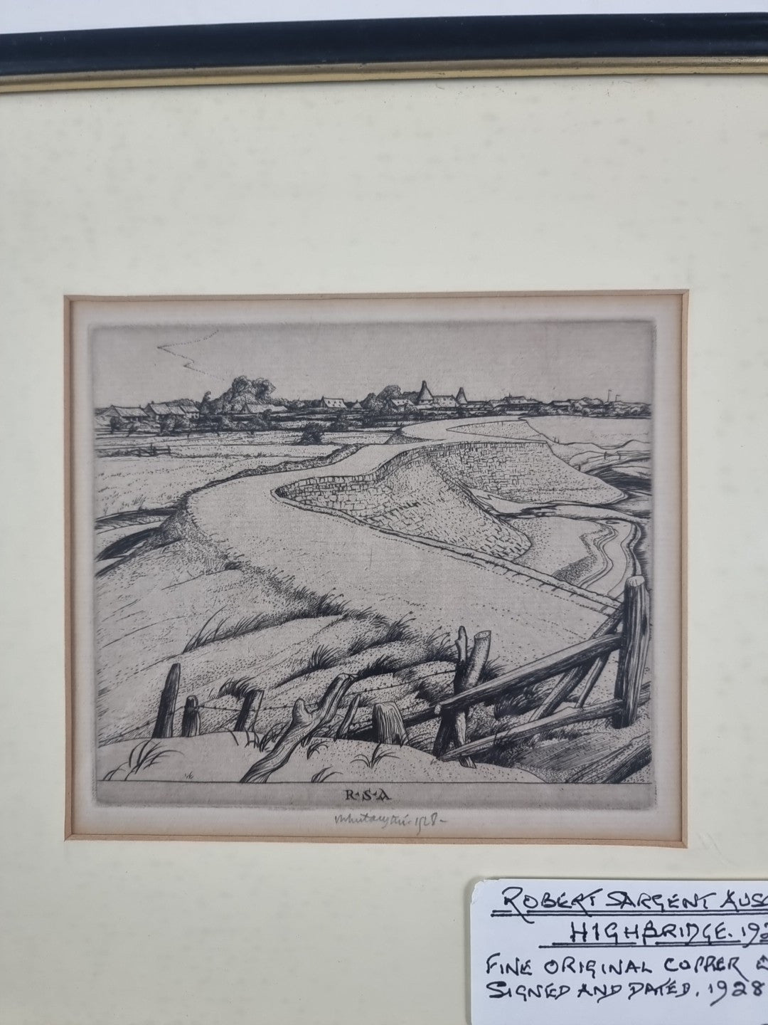 Robert Sargent Austin Signed And Dated Engraving 1928