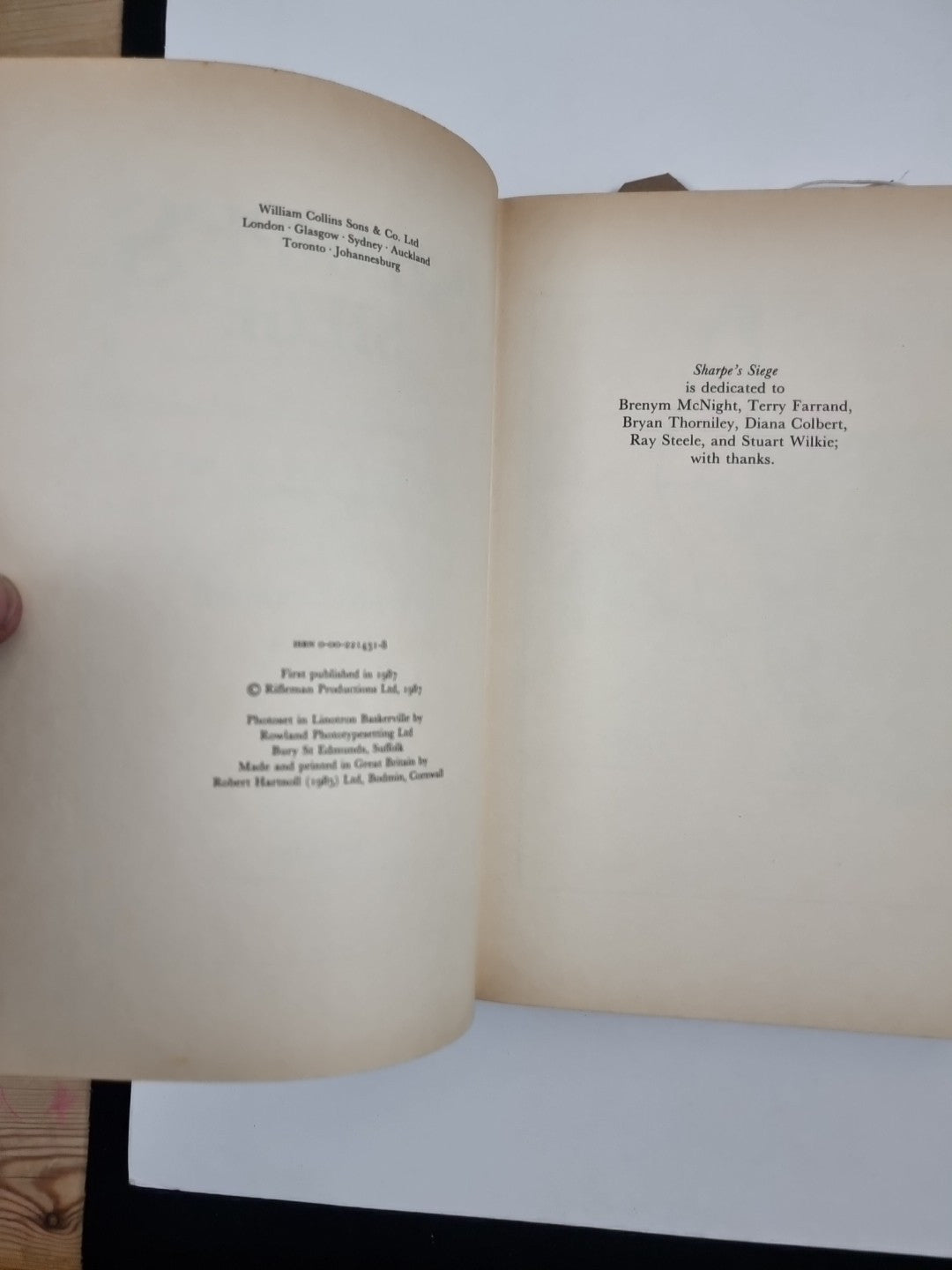 Sharpe's Siege (FIRST EDITION) by Bernard Cornwell (Hardcover, 1987)