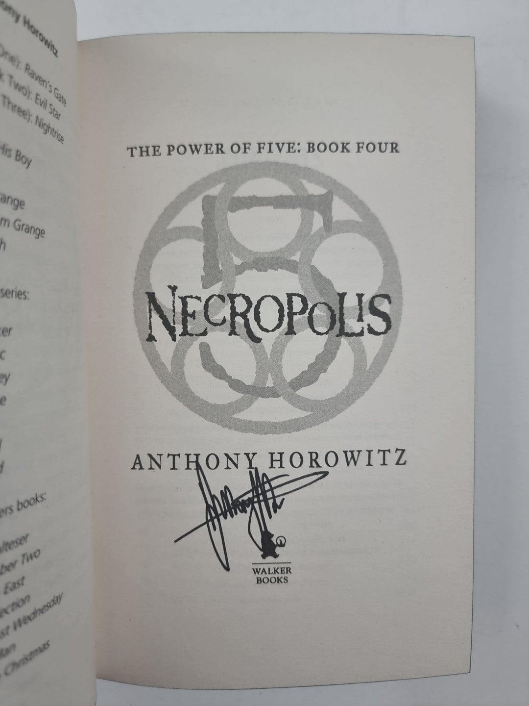 Necropolis 4 Signed 1st Edition By Anthony Horowitz