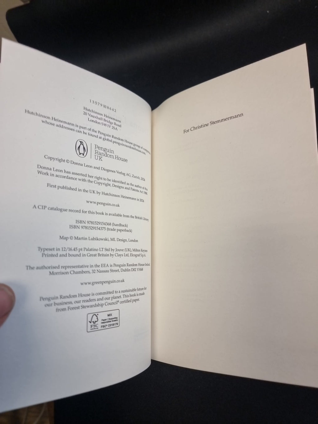 A Refiner's Fire by Donna Leon SIGNED 1ST PRINT