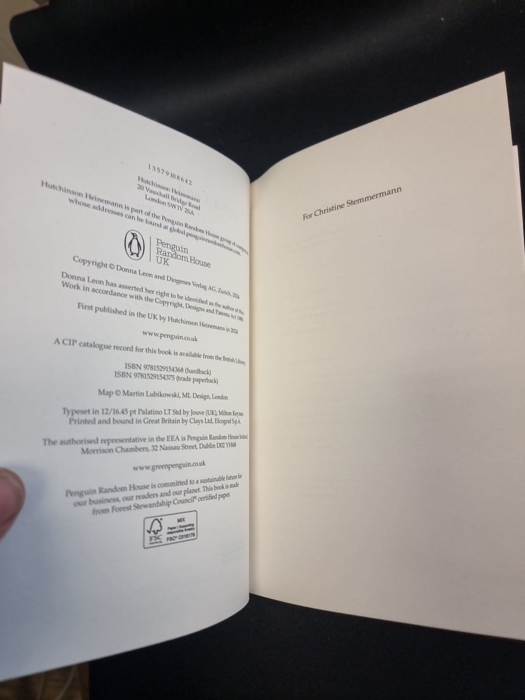 A Refiner's Fire by Donna Leon SIGNED 1ST PRINT