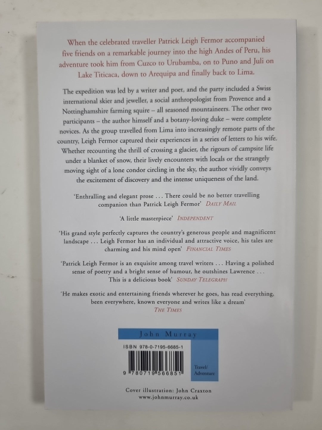 Three Letters from the Andes By Patrick Leigh Fermor