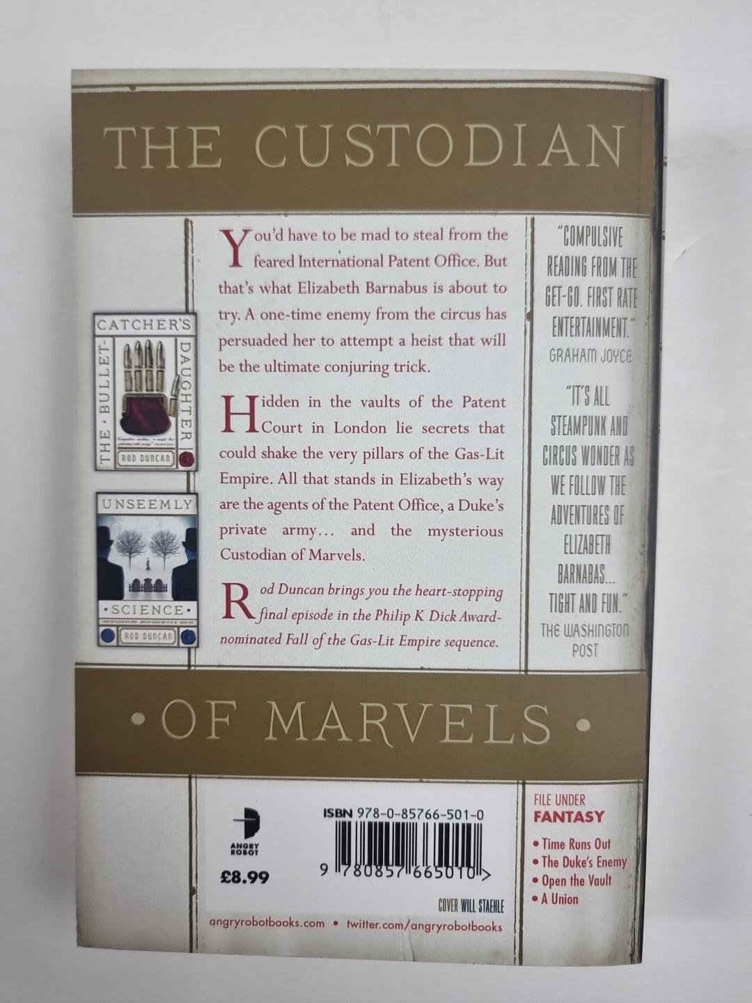 The Custodian of Marvels by Rod Duncan (Paperback, 2016)