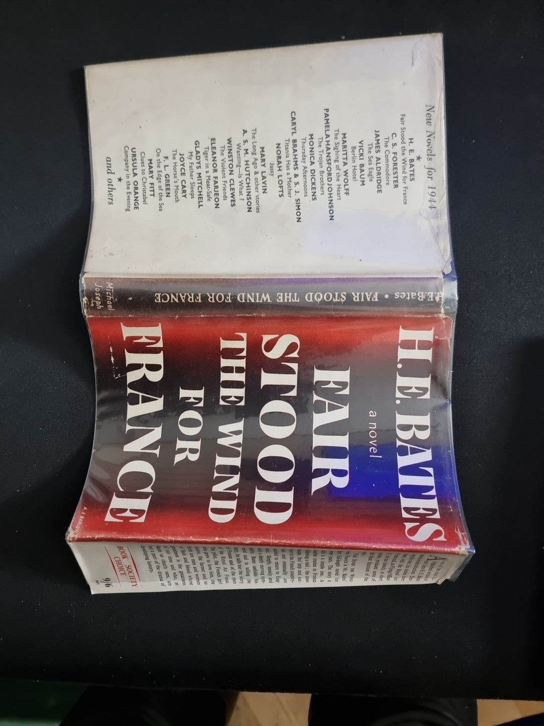 1944 Fair Stood the Wind for France by H. E. Bates - Rare SIGNED First Edition