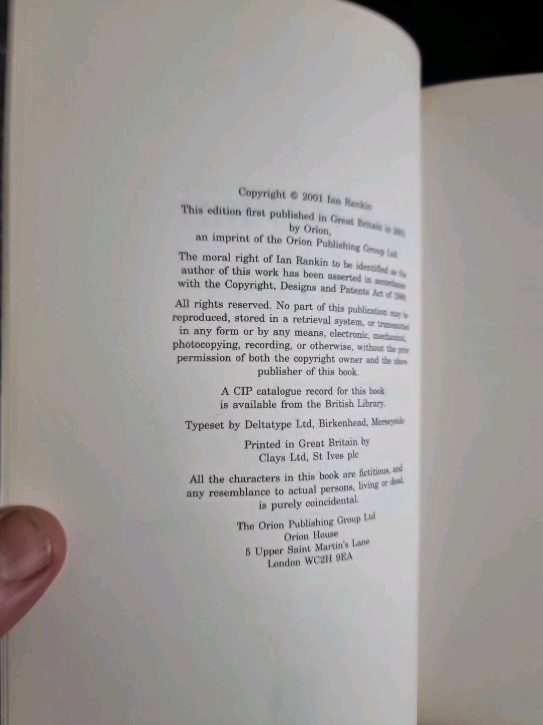 The Falls by Ian Rankin ( 1ST EDITION AND SIGNED BY AUTHOR) New