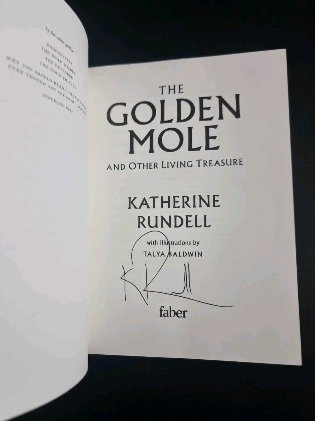 The Golden Mole: Katherine Rundell-1st EDITION  SIGNED 