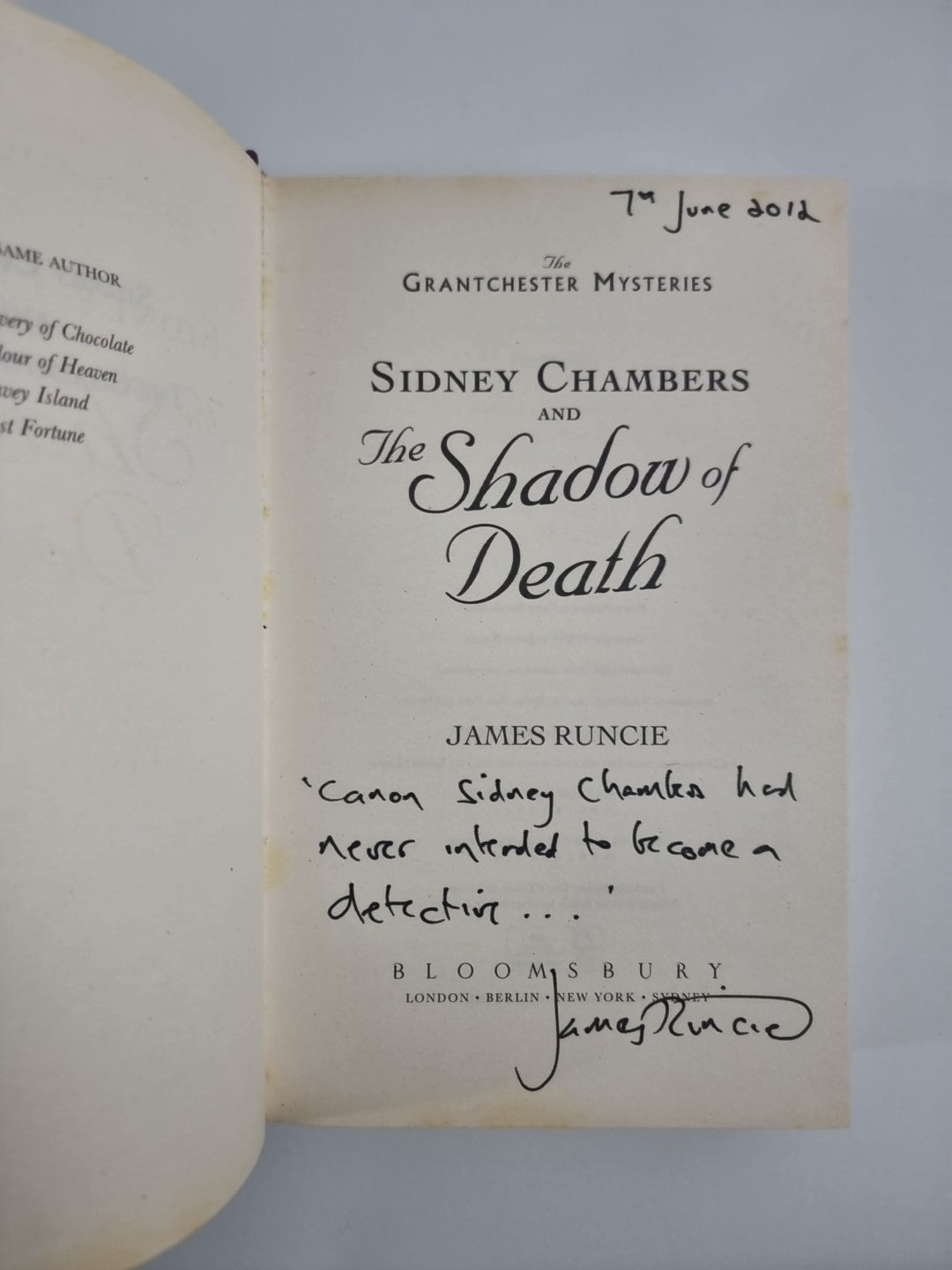 Sidney Chambers and The Shadow of Death: Grantchester... - A SUPERB SIGNED, 1st