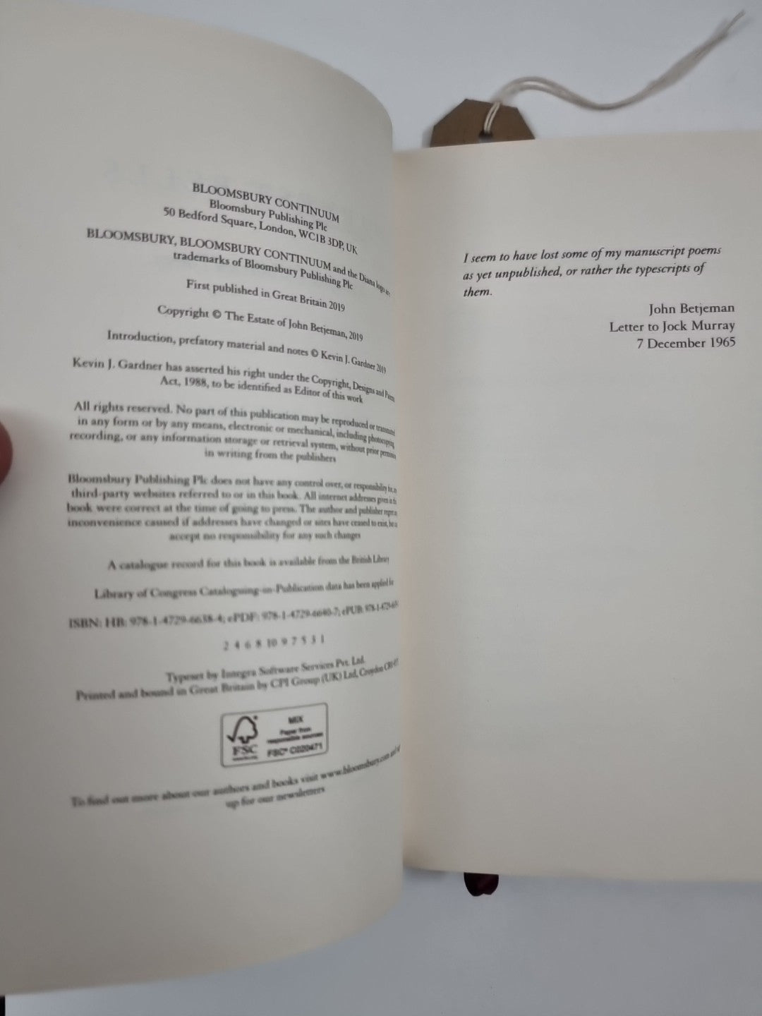 Harvest Bells: New and Uncollected Poems by John Betjeman 1ST Edition