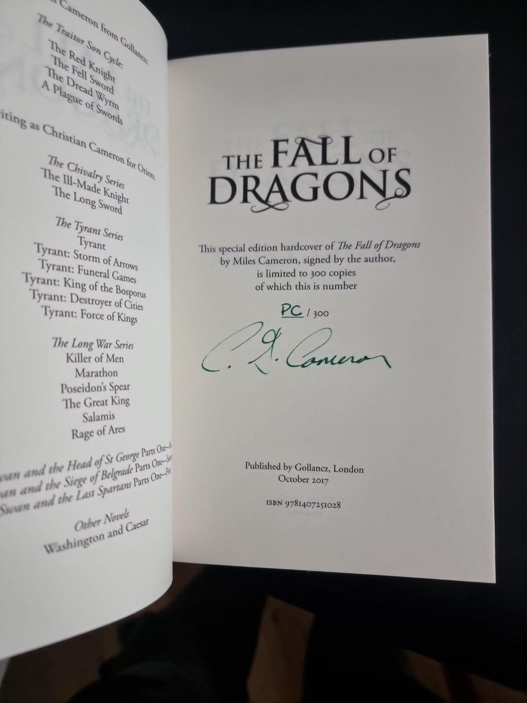 The Traitor Son Cycle: Miles Cameron Complete All 1st Edition All Signed New