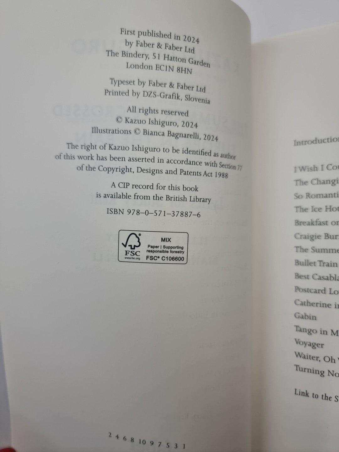 The Summer We Crossed Europe in the Rain Ishiguro, Kazuo. 1st Editiom