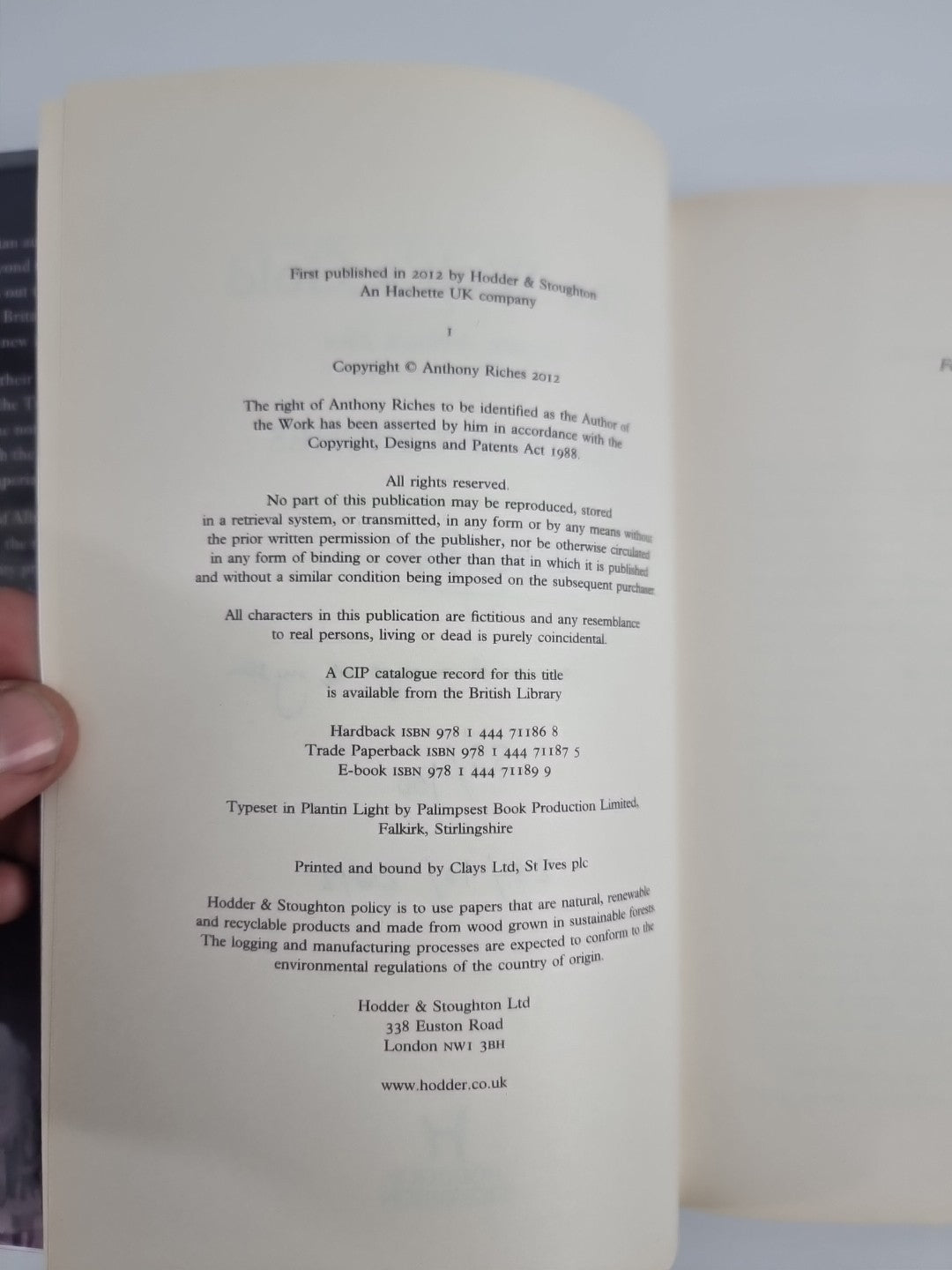 The Wolf's Gold: Empire V , Anthony Riches, Signed Limited edition of 100 UNREAD