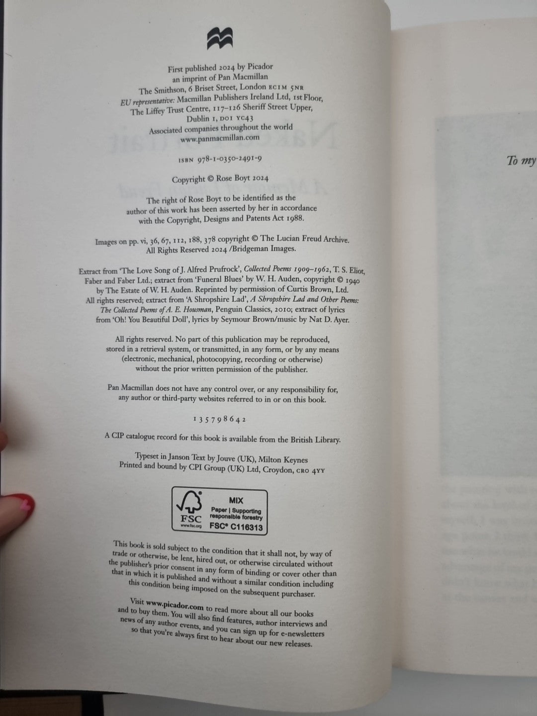 Naked Portrait: A Memoir of Lucian Freud by Rose Boyt Hardback