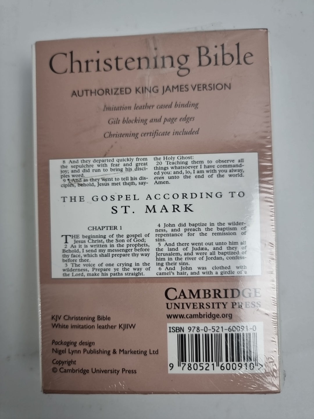 KJV Christening Bible, Ruby Text Edition, White New Free Tracked Delivery