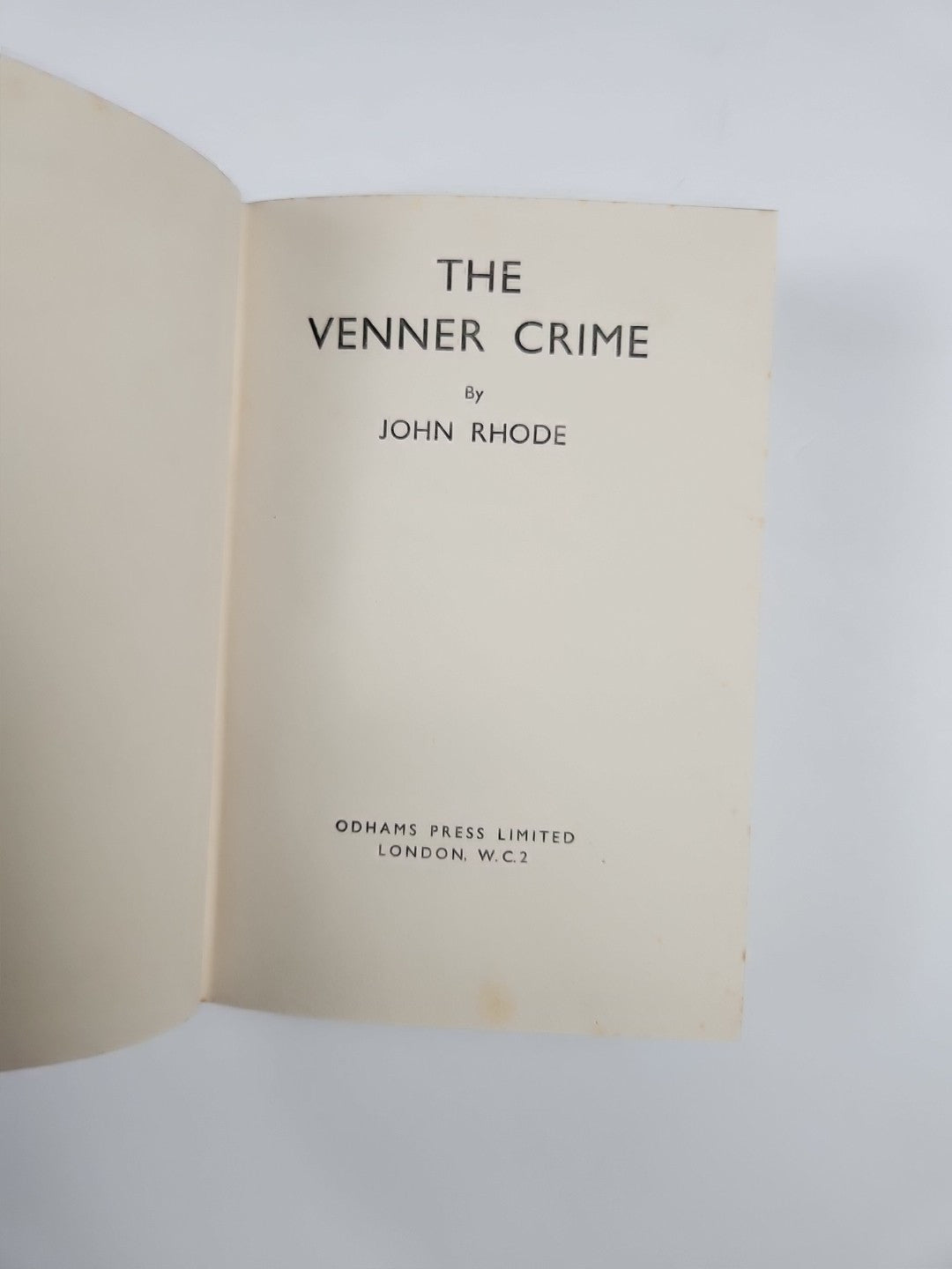 1933 The Venner Crime by John Rhode First Edition Dust Wrapper