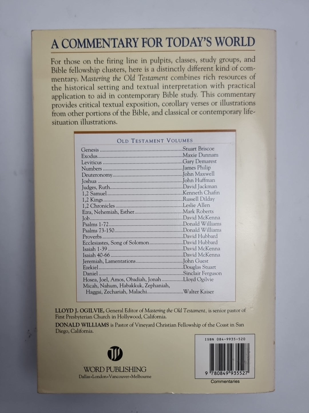 Mastering the Old Testament:  by Today's Great Bible New Free Delivery