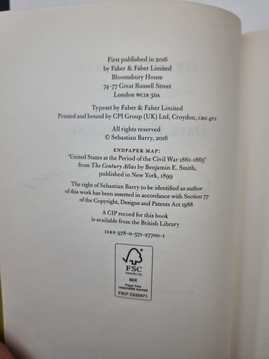 Days without End by Sebastian Barry (Hardcover, 2016) 1st Edition Signed