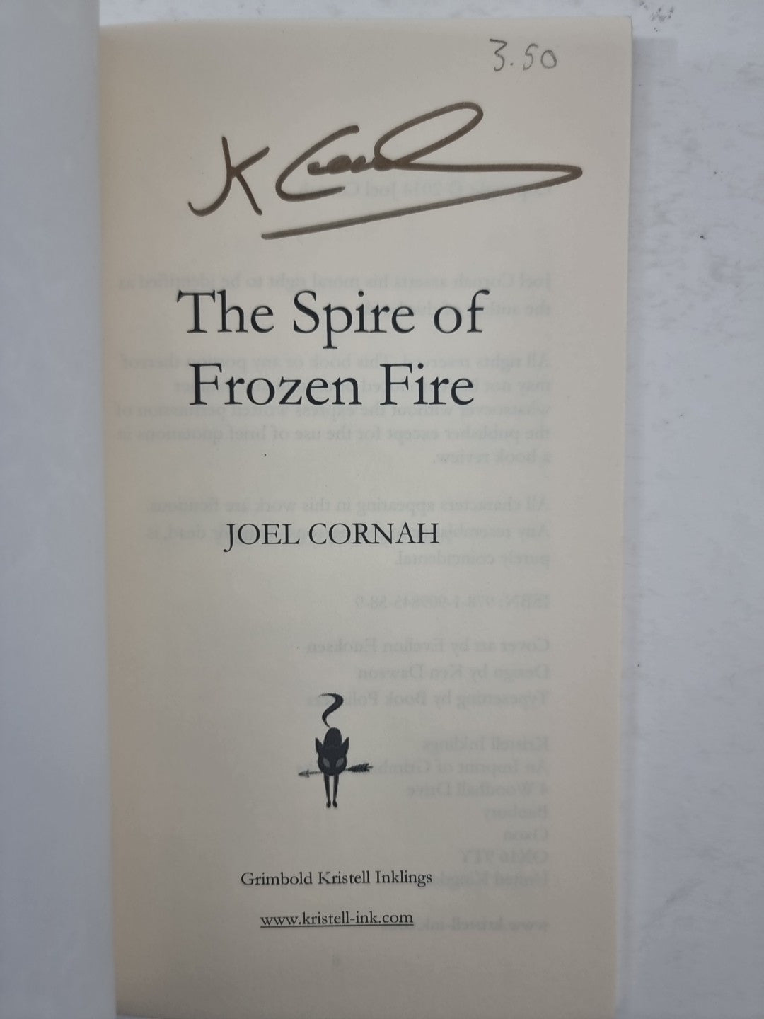 Joel Cornah The Spire of frozen fire Signed 