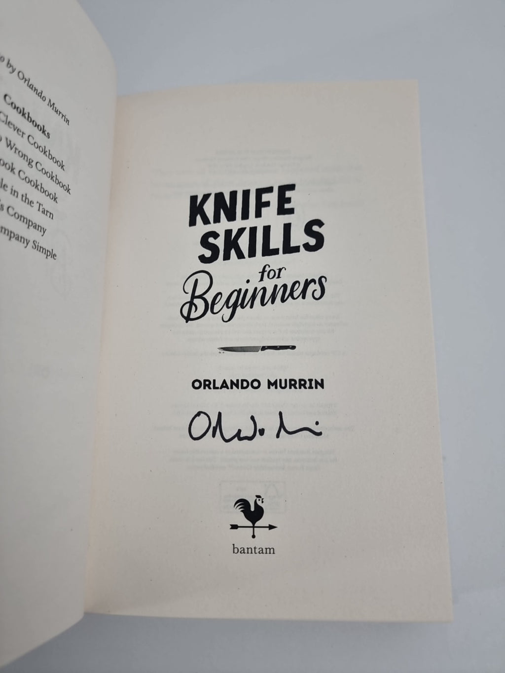 SIGNED Knife Skills for Beginners By Orlando Murrin New Free tracked delivery