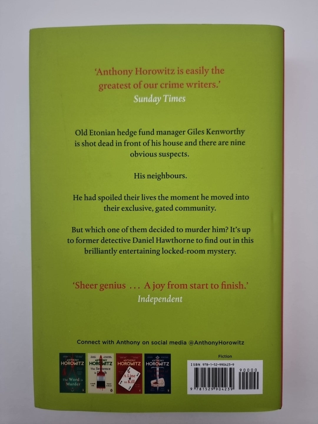 Signed Book - Close to Death by Anthony Horowitz First Edition Signed