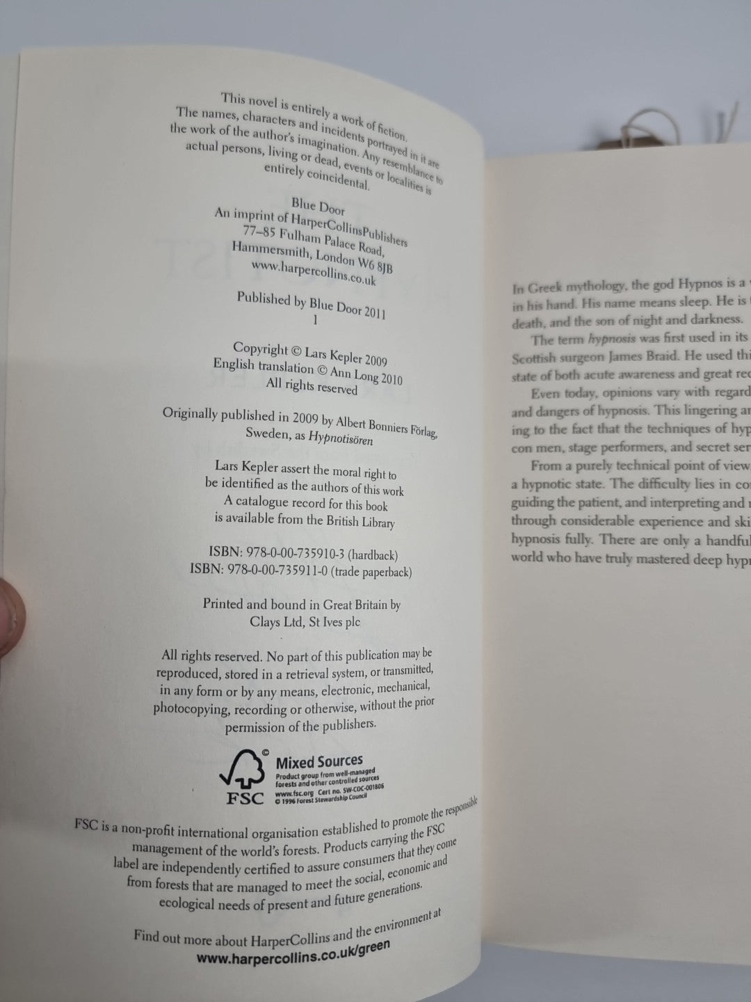 The Hypnotist By Lars Kepler HB DJ 1st Edition 2011 Rare 3 signatures