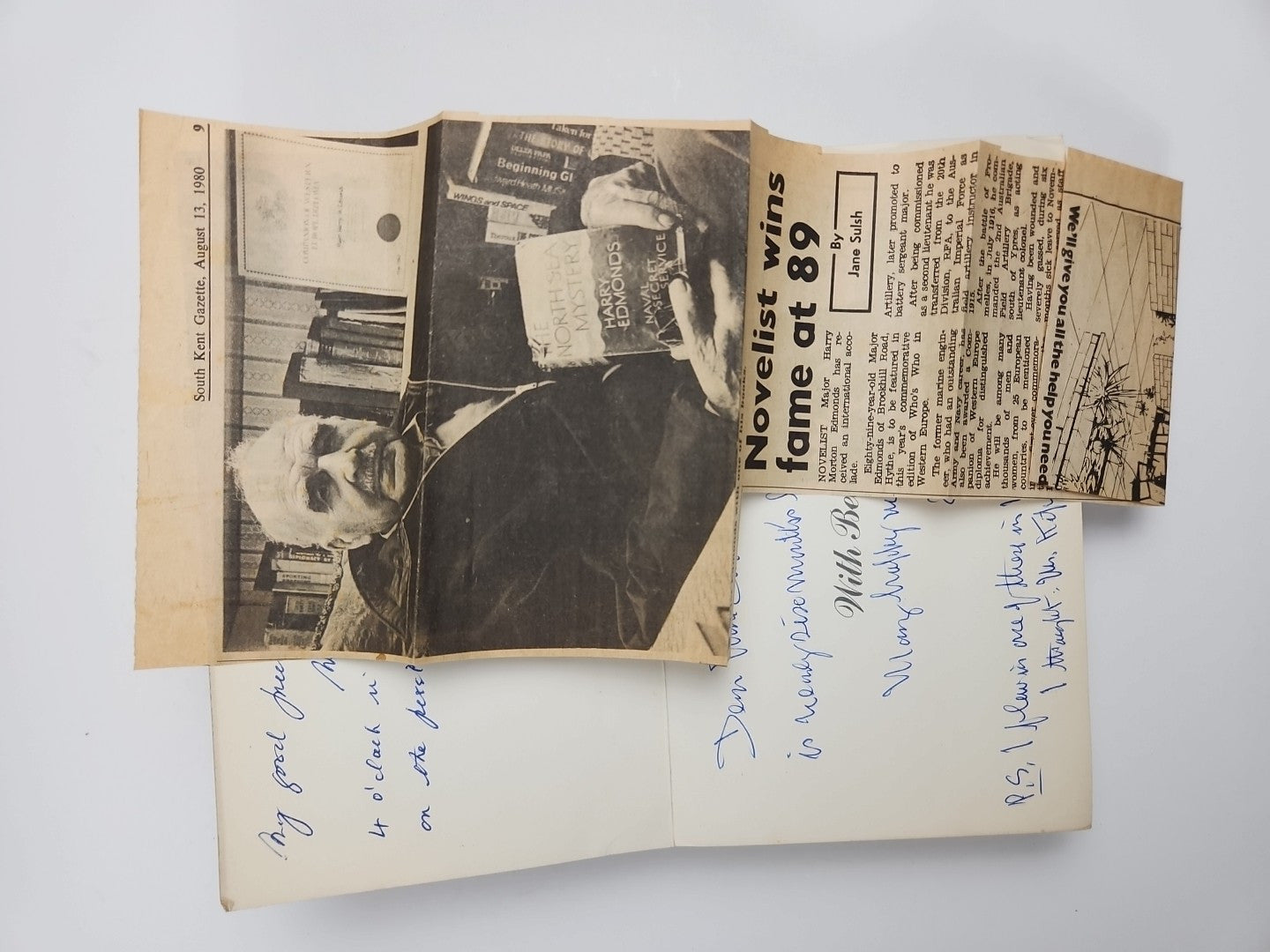 The clock Maker of Heidelberg 1st Edition Signed With Card From Author & Clippin