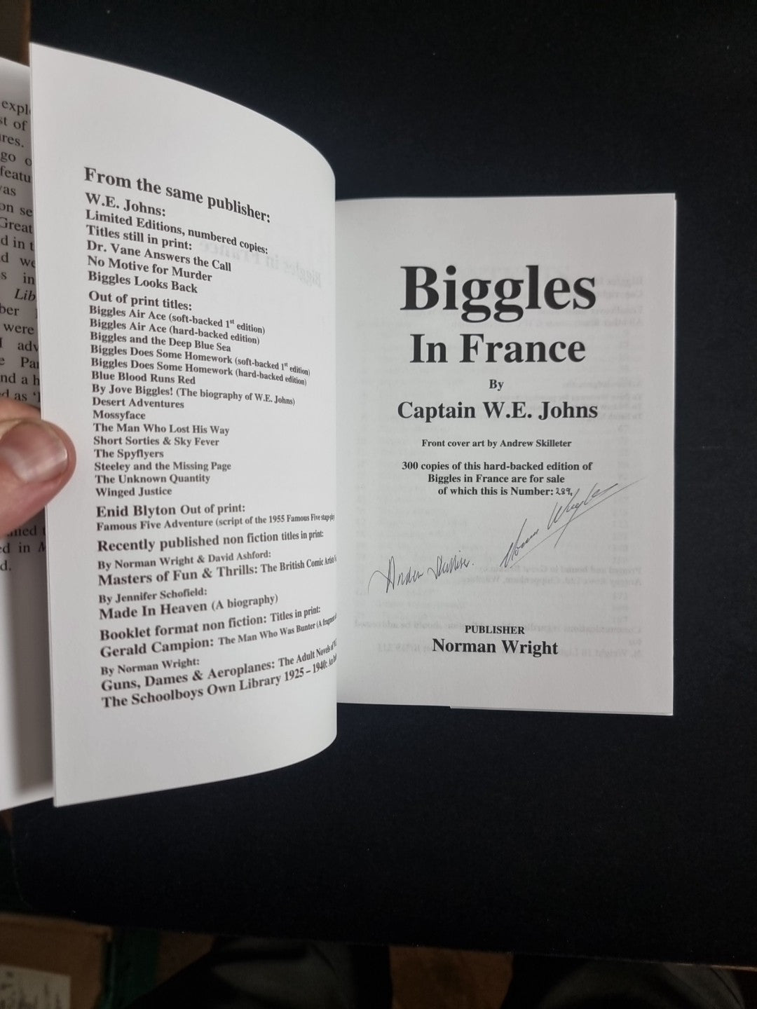 Biggles in France- first edition 289/300 Signed By Illustrator  and Publisher