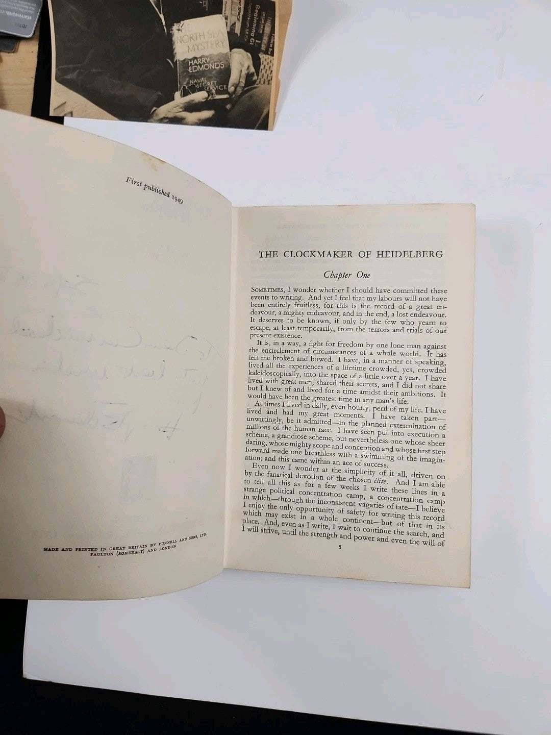 The clock Maker of Heidelberg 1st Edition Signed With Card From Author & Clippin