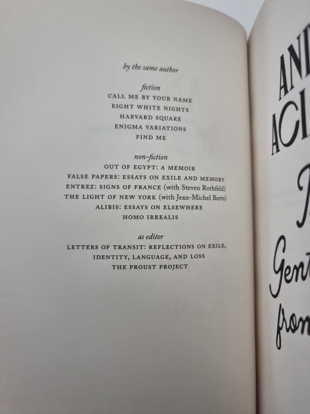 SIGNED The Gentleman From Peru By Andre Aciman. Hardback, 1st edition Signed