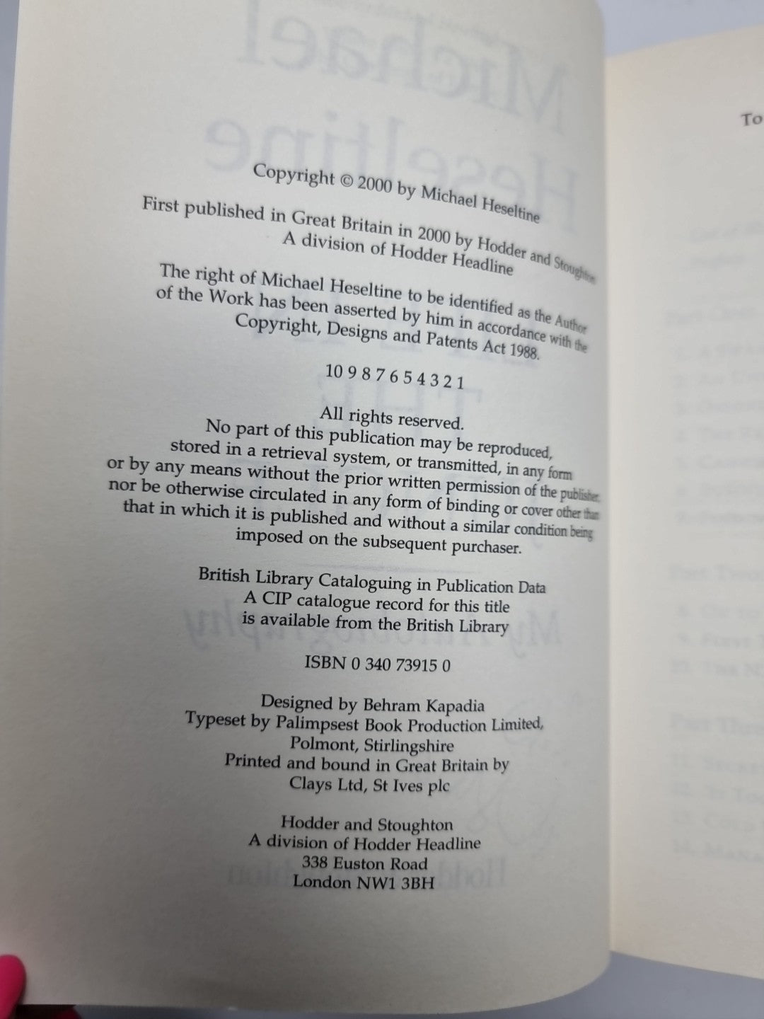 Life in the Jungleby Michael Heseltine New Signed 1st Edition Free Delivery