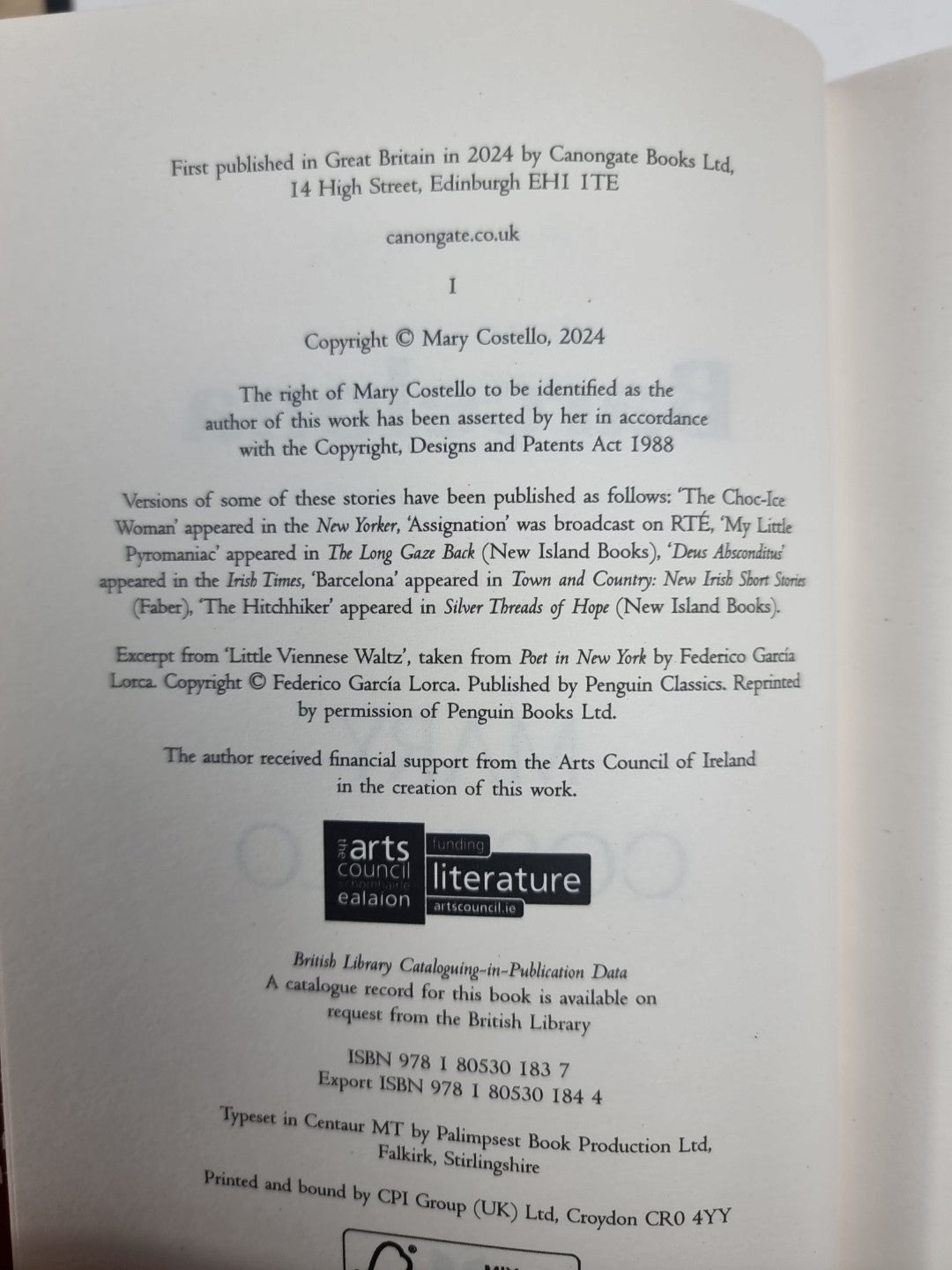 Barcelona:  Costello, Mary 1st Edition Signed