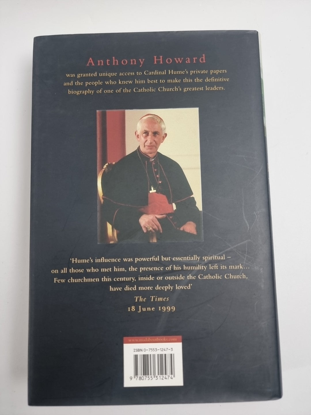 Basil Hume: The Monk Cardinal By Anthony Howard New Free Tracked Delivery