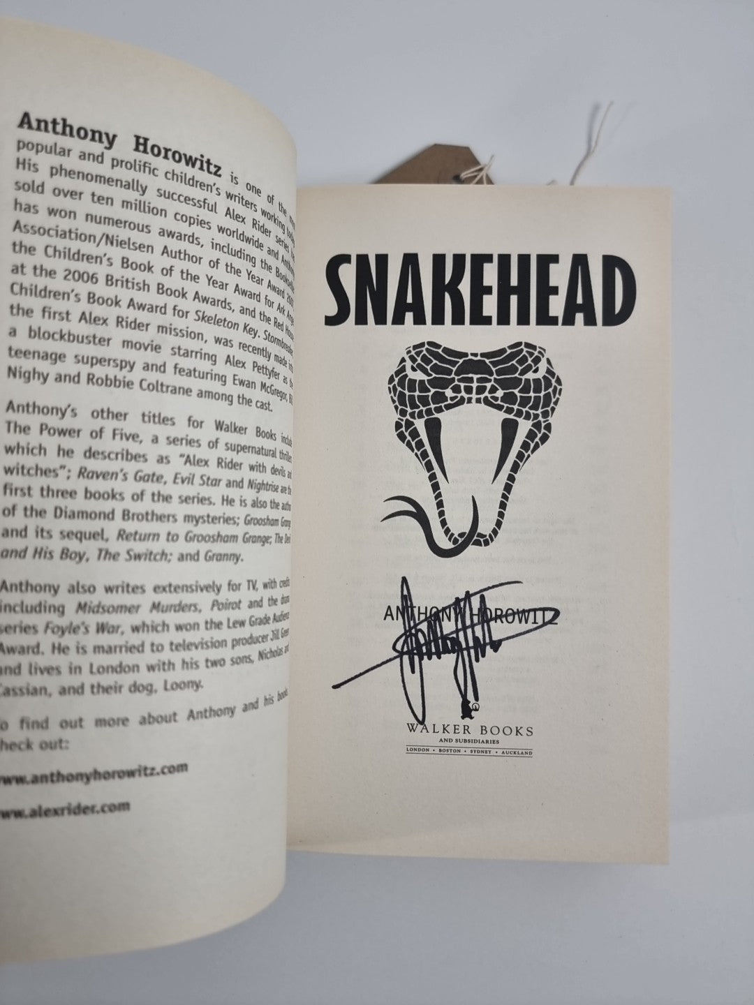 SIGNED - SNAKEHEAD (Alex Rider 7) Anthony Horowitz (Hardback 2007) First ed.