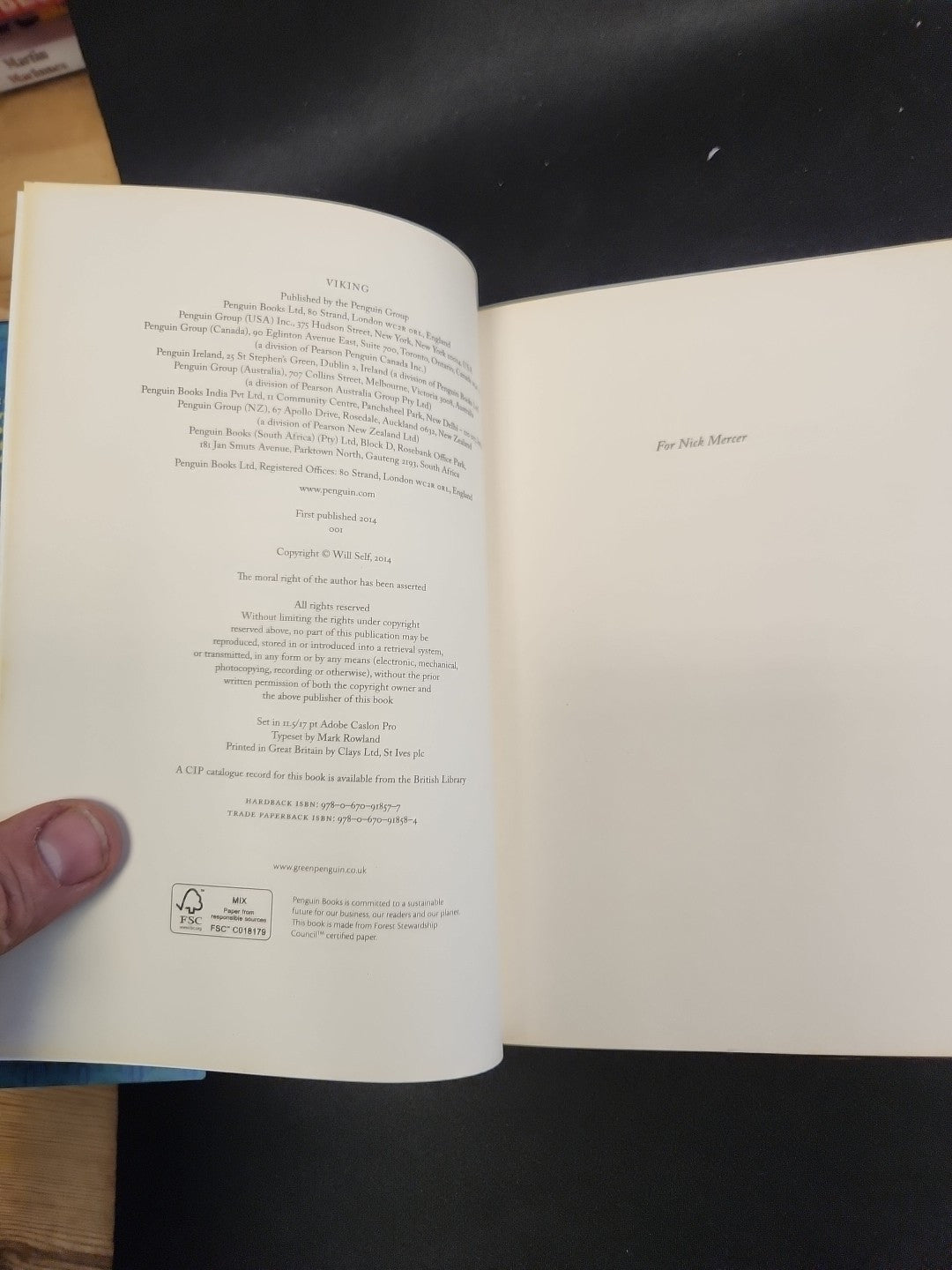 Shark by Will Self (Hardcover, 2014) *1ST EDITION AND SIGNED*