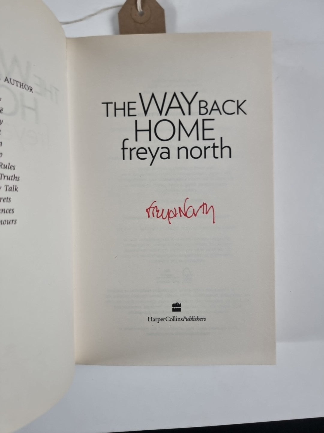 The Way Back Home - Freya North - First Edition - SIGNED - Good - Hardcover